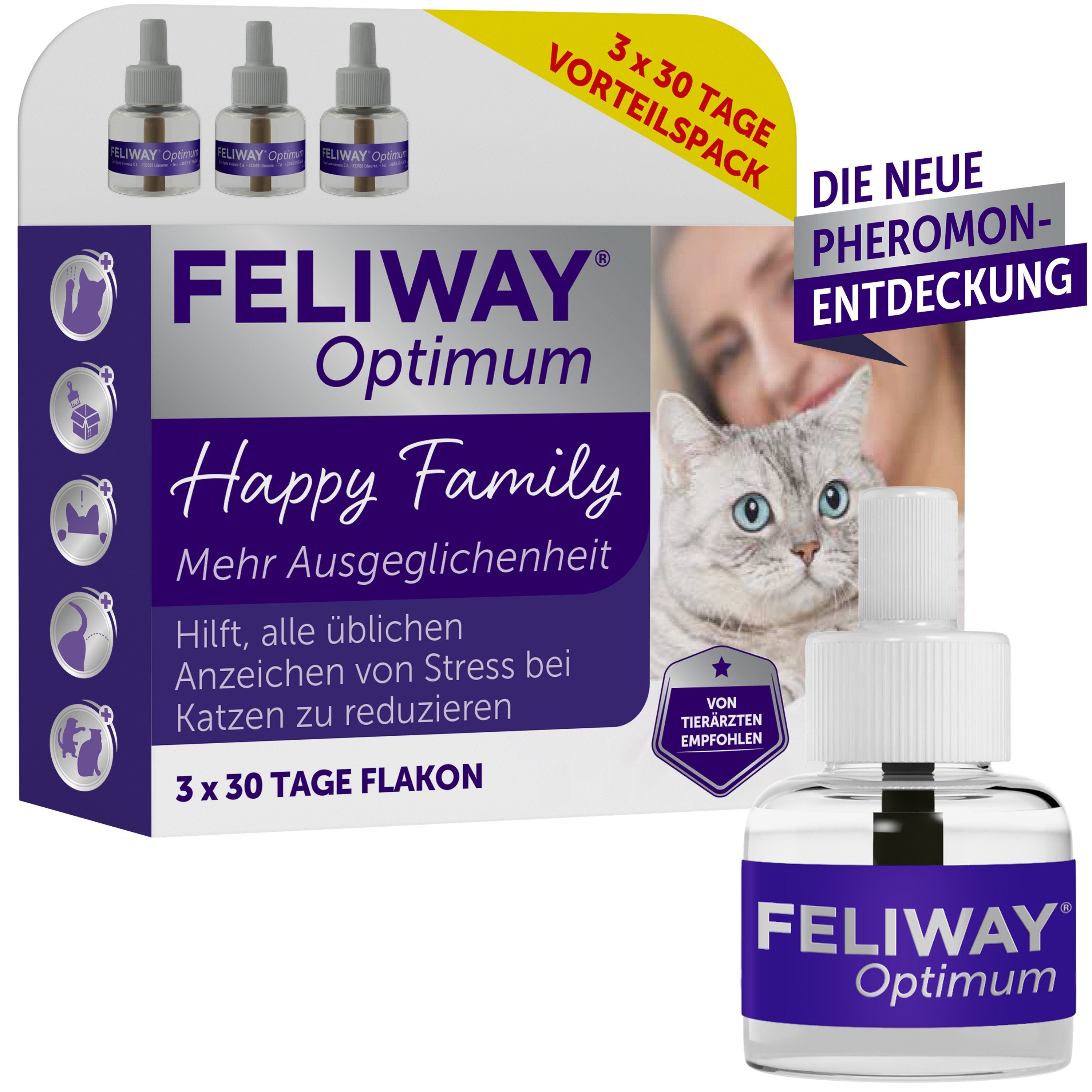 Feliway Katzenstreu FELIWAY Optimum 3x48ml Vorteilspack