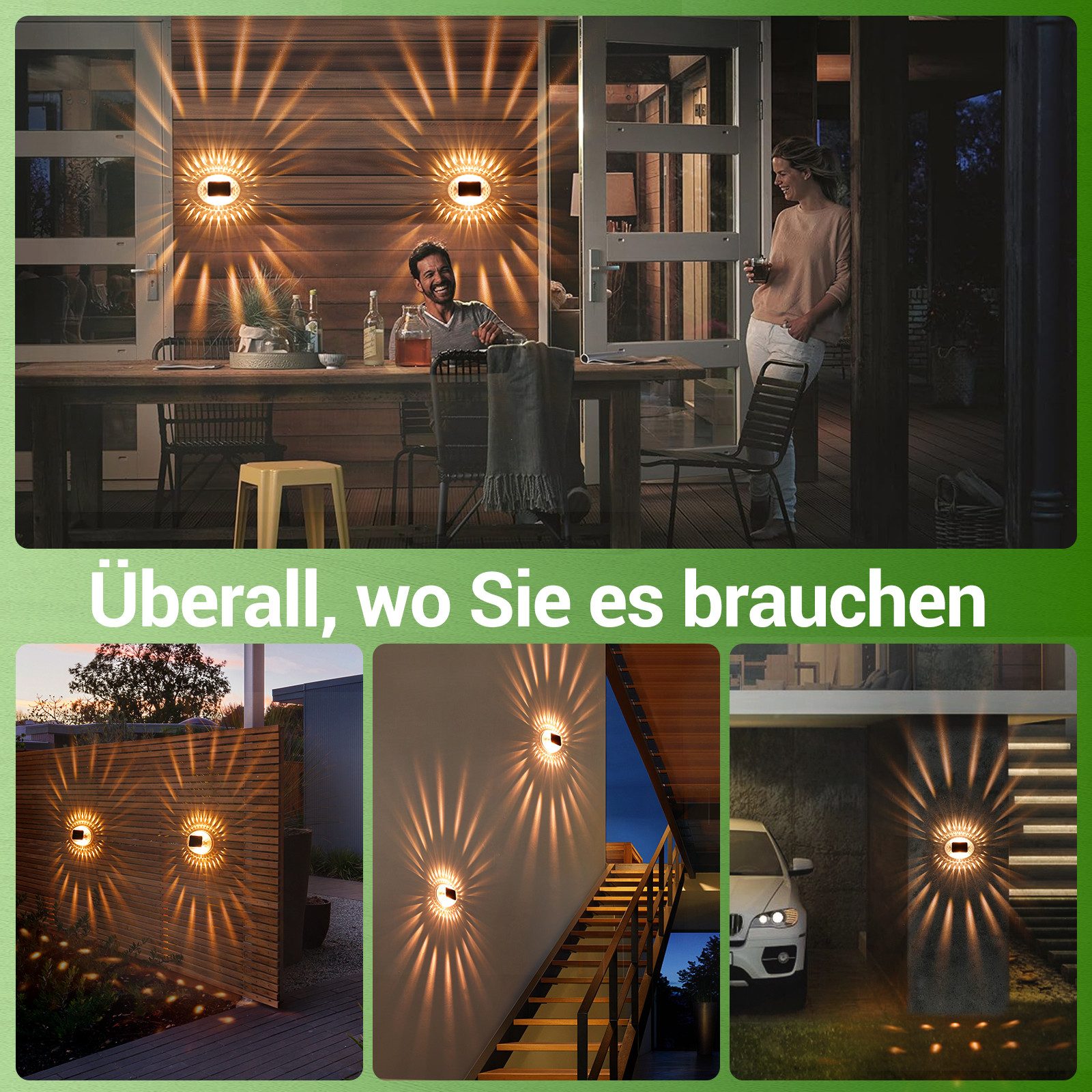 Elegear LED Solarleuchte 4/8Pack Solar Wandleuchte günstig online kaufen