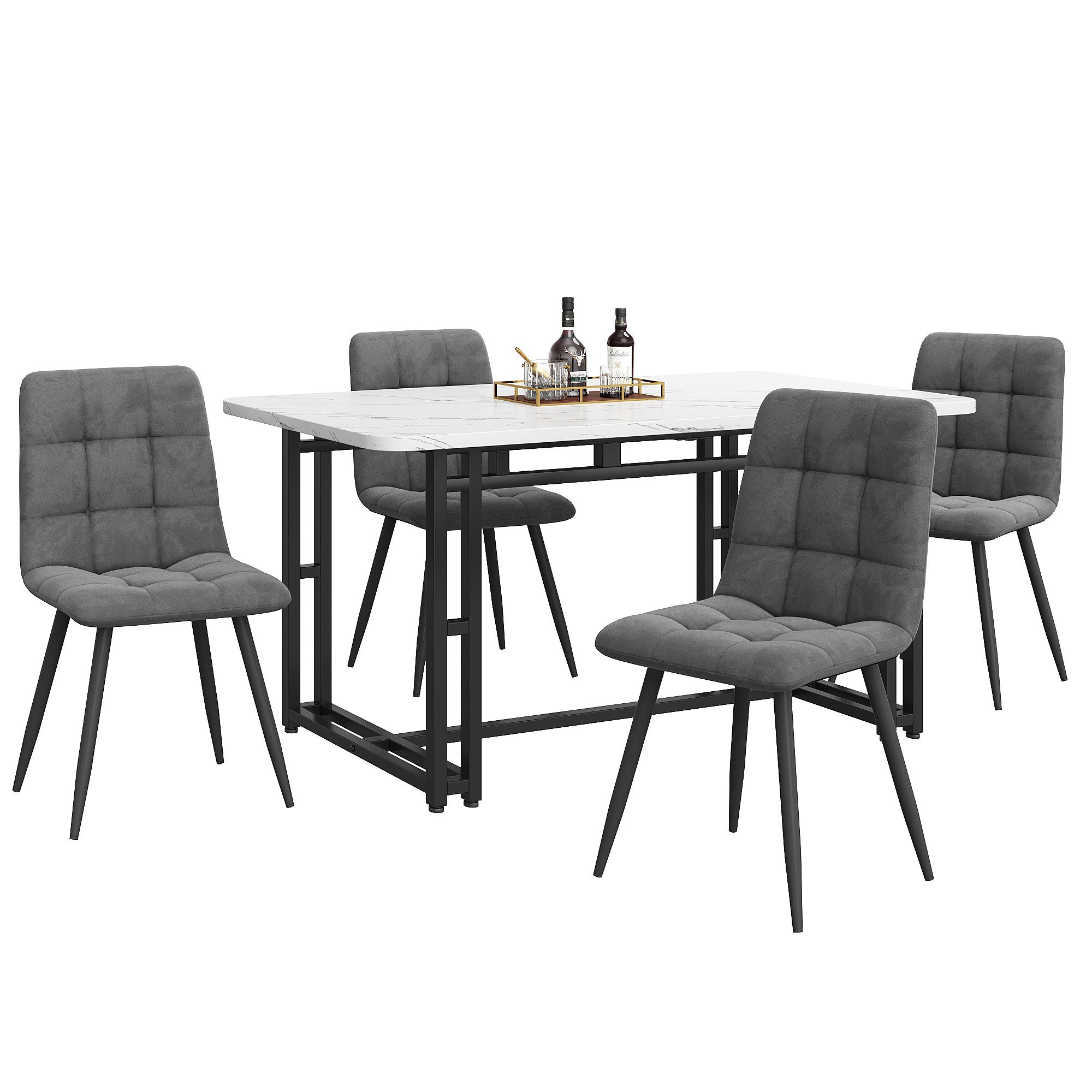 i@home Essgruppe Esstisch mit 4 Stühlen günstig online kaufen
