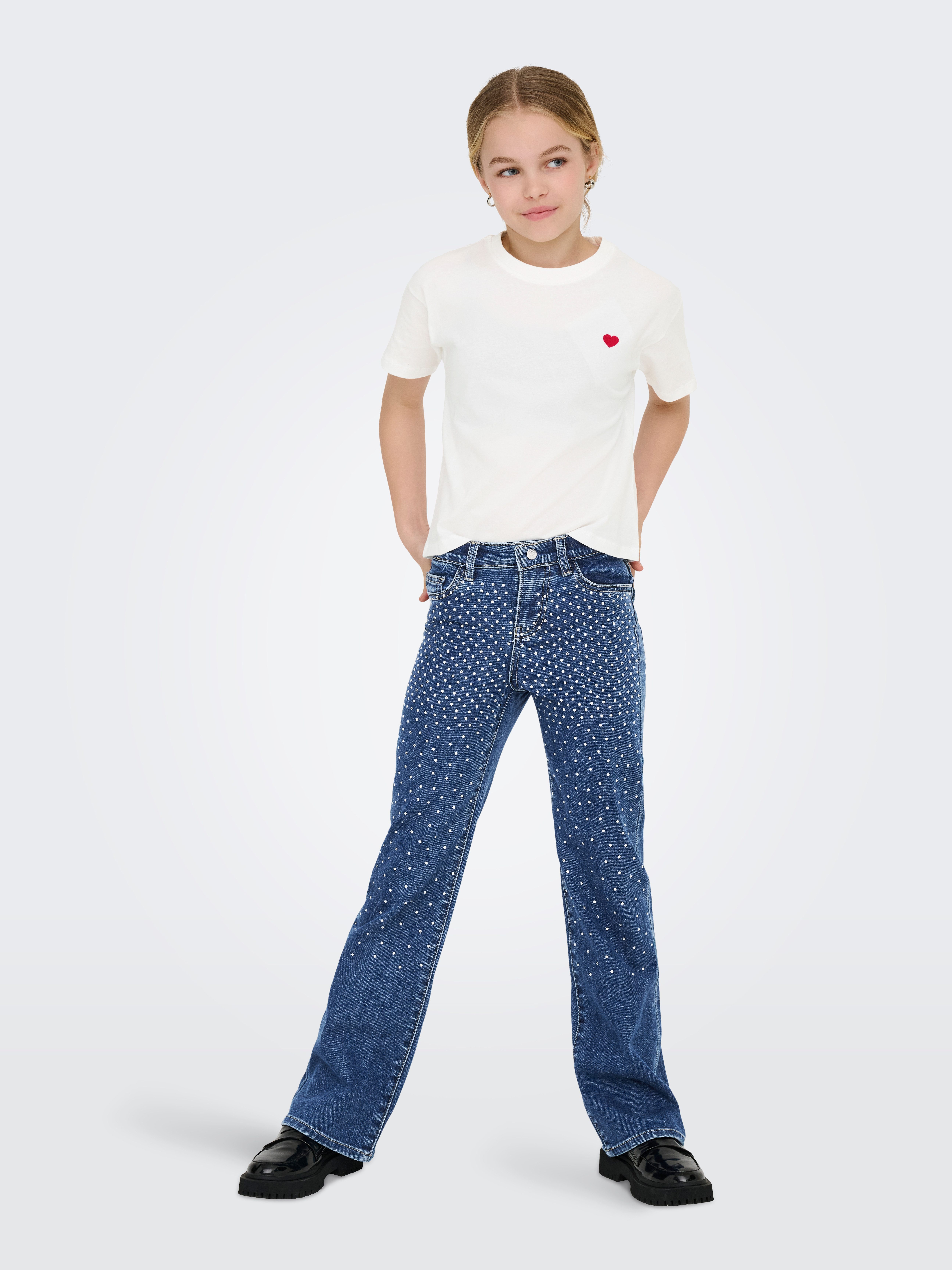 KIDS ONLY Kurzarmshirt KOGMAIKEN LIFE CROPHEART SS TOP JRS NOOS mit kleinem Herzchenmotiv auf der Brust