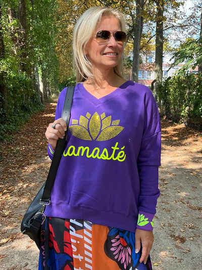 Miss Goodlife Sweatshirt V-Neck Sweater Namaste Strass