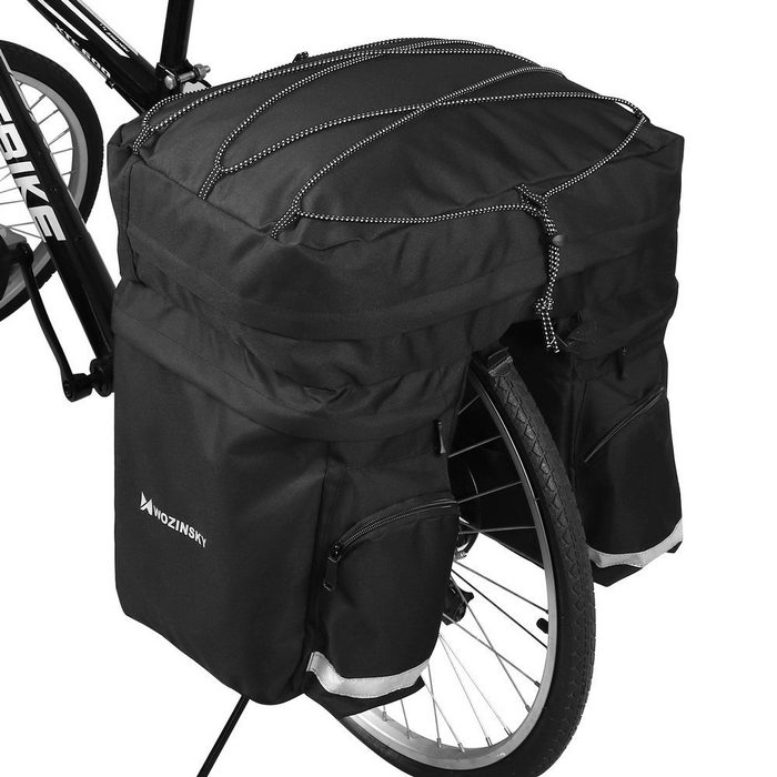 Wozinsky Fahrradtasche Fahrradtasche Gepäckträgertasche Pannier Doppeltasche hinteren Kofferaum Bike Bag Fahrrad Tasche 60L Kapazität Fahrrad