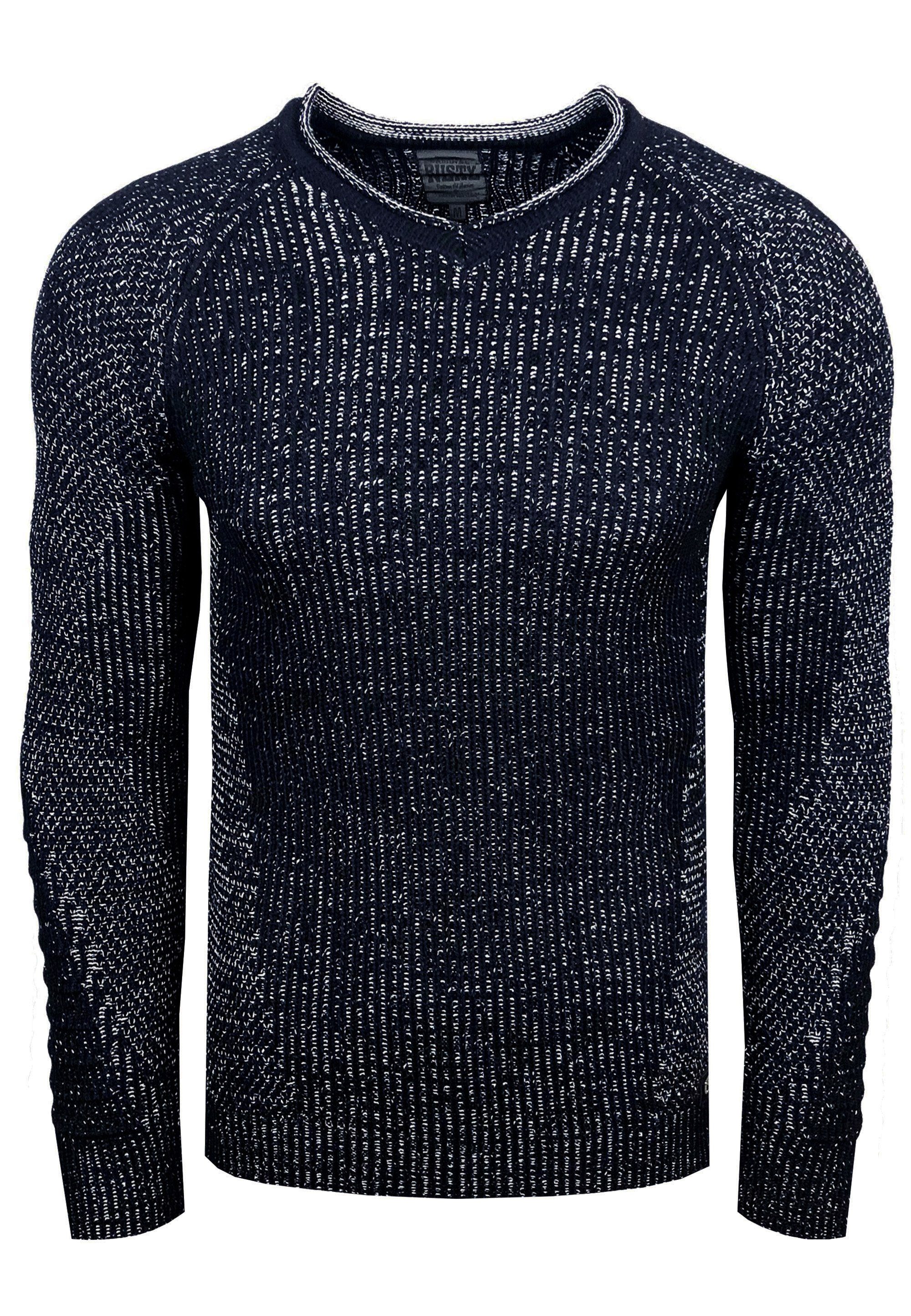 Neal Strickmuster dunkelblau Strickpullover ausgefallenem Rusty mit