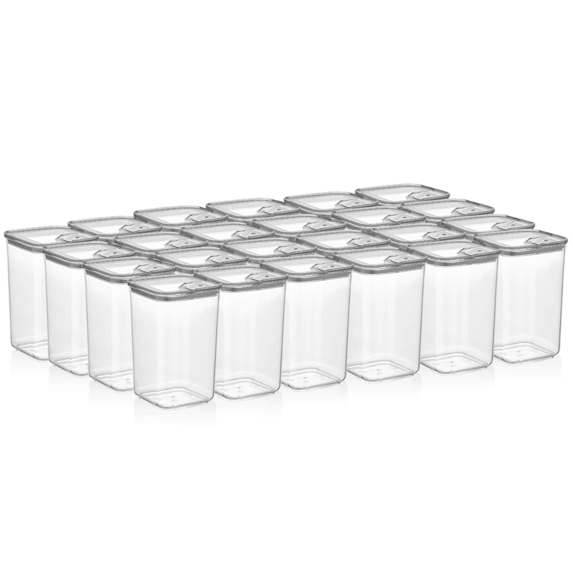 Vip Ahmet Vorratsdose Vorratsdosen mit Deckel, BPA-frei Kunststoff, 24-tlg, 24x0,7L, Kunststoff, (24-tlg., 24 tlg., 24x 0,7L), Vakuumdeckel mit Schiebeverschluss, BPA-frei, 12-teiliges Set