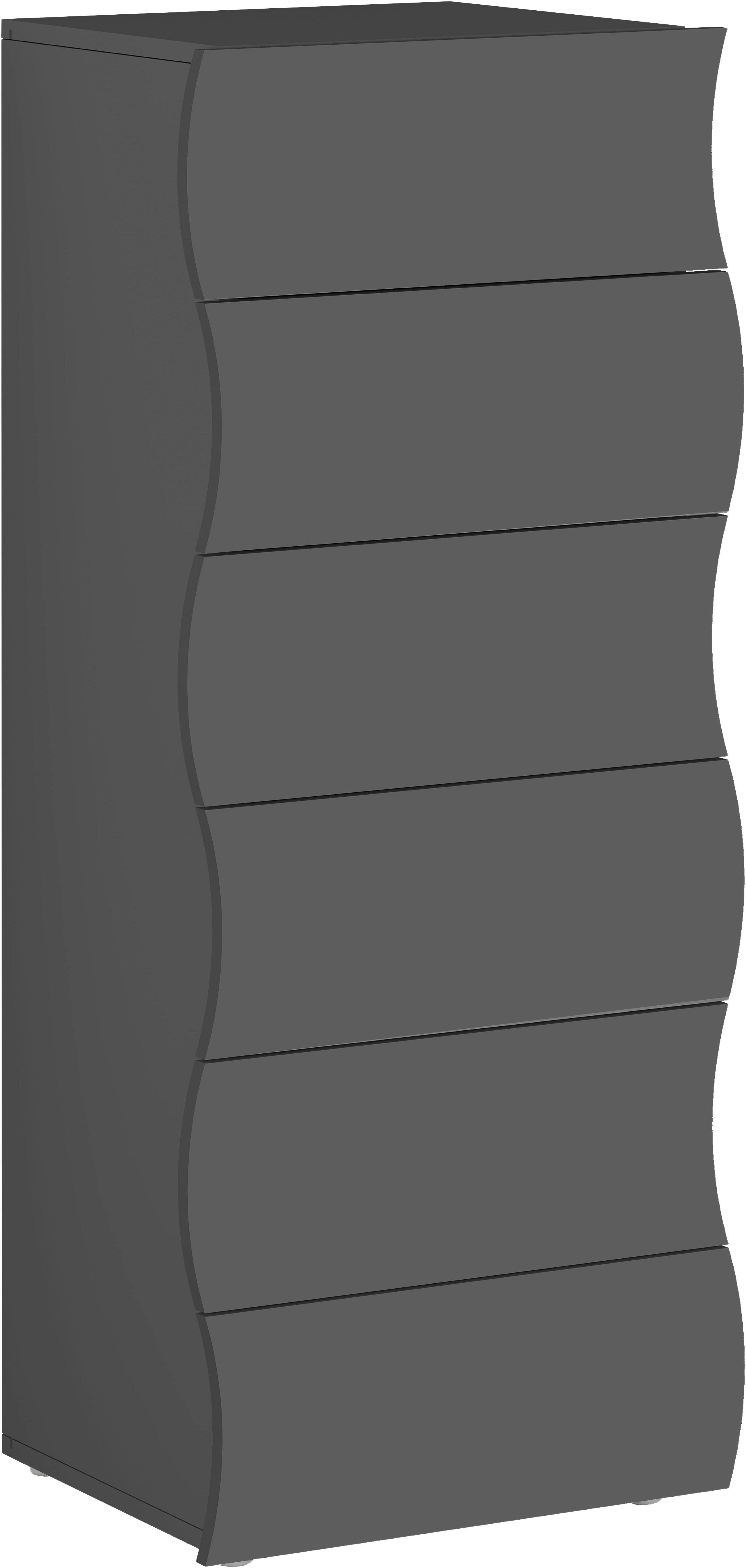 Home affaire Kommode, Onda, 50 cm breit, Anthrazit matt, 6 Schubladen, Made in Italy