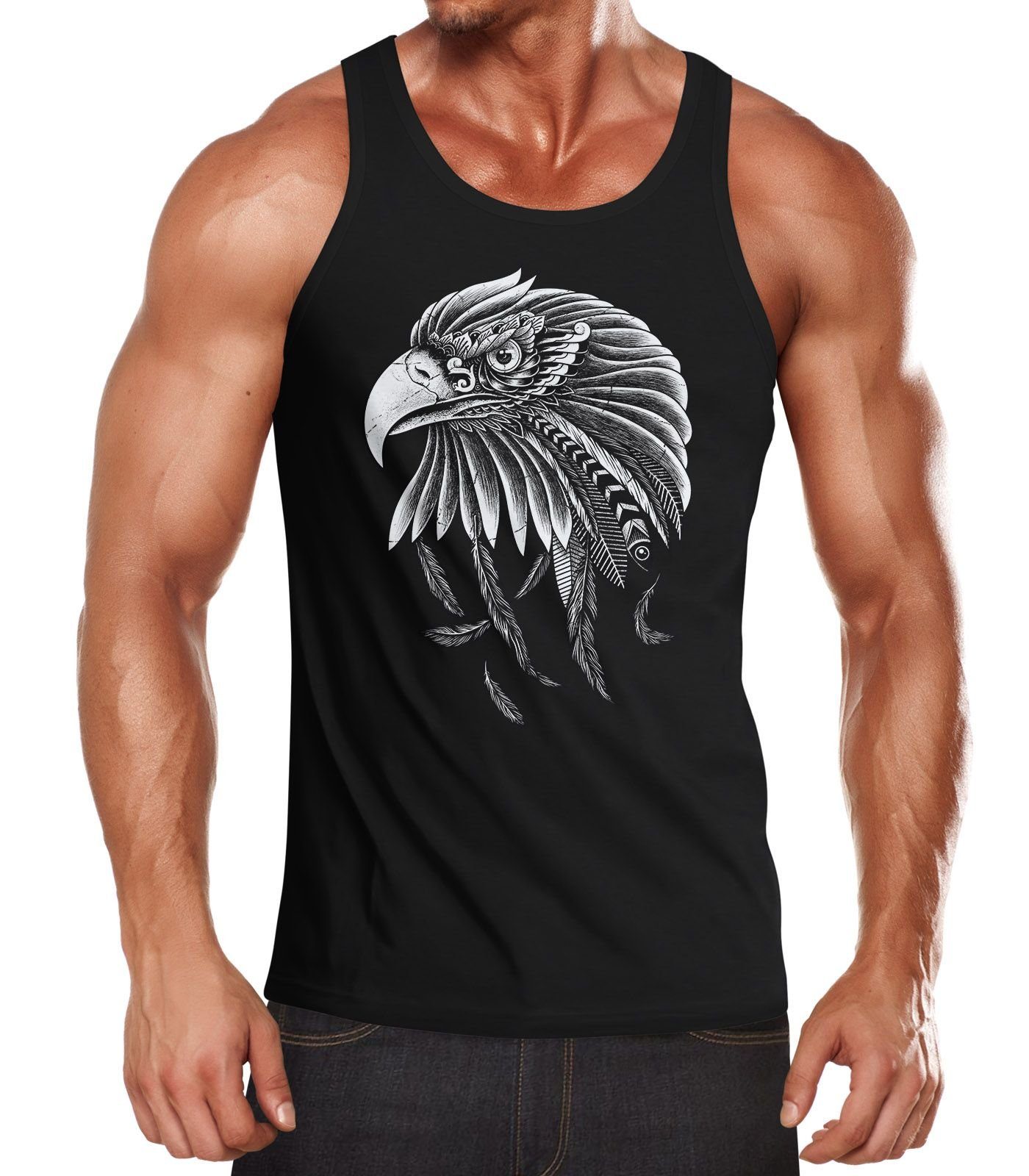 Neverless Tanktop Herren Tank-Top Adler Aufdruck Neverless® mit Print
