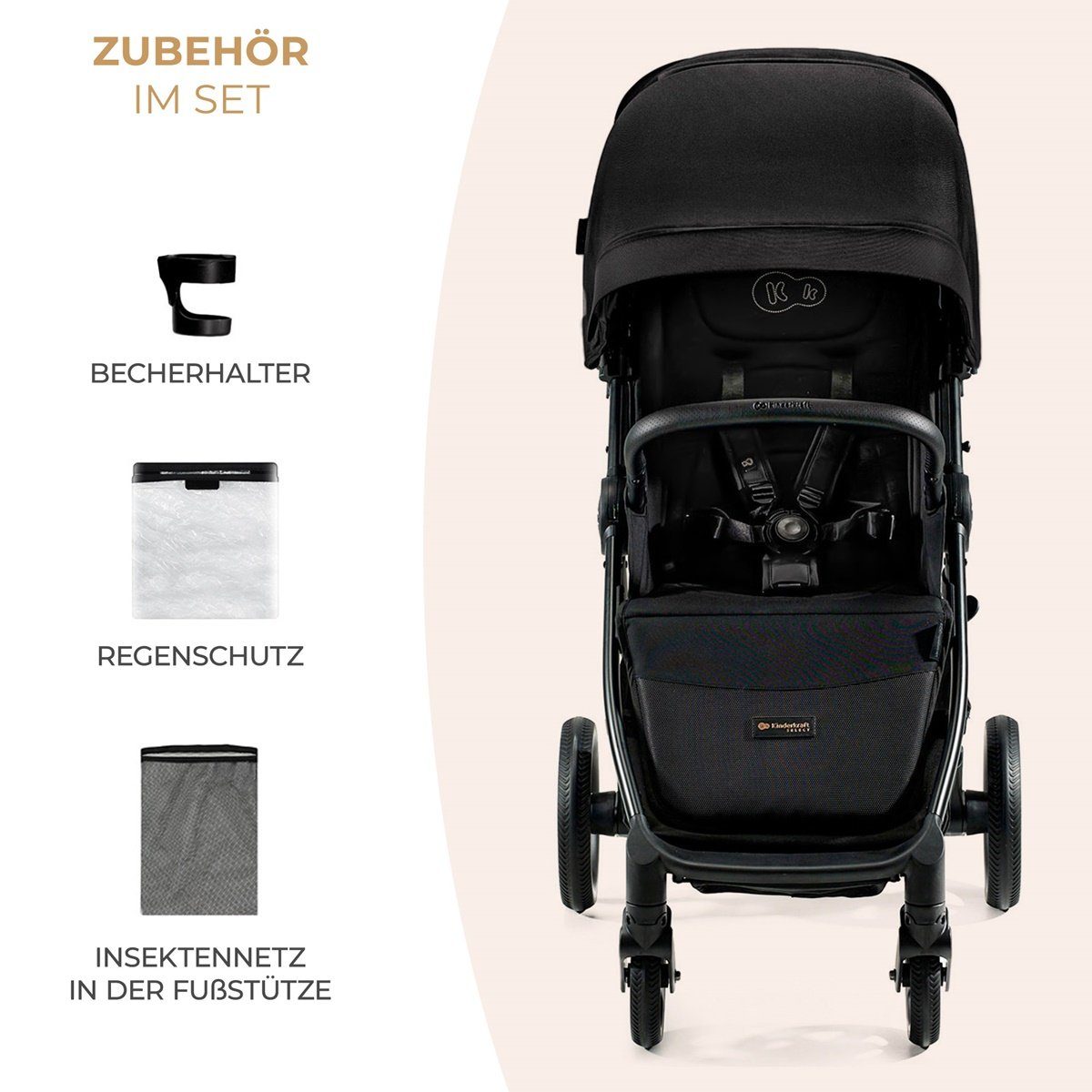 Kinderkraft Sportbuggy Kinderkraft Buggy Mitzy Kinderwagen Sportwagen schwarz Ink Black