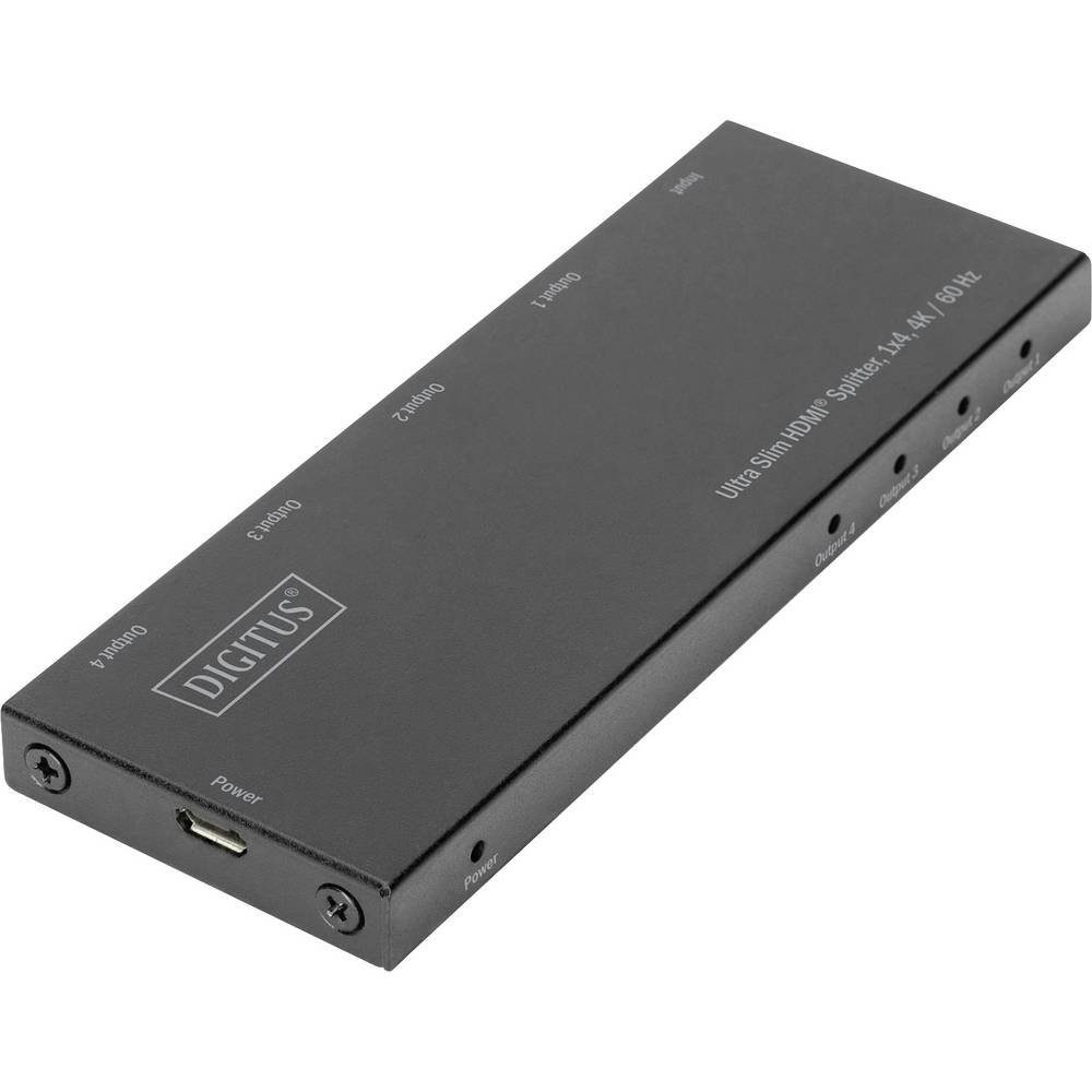 Ultra Slim HDMI Splitter, 1x4, 4K/60Hz HDR, HDCP HDMI-Adapter