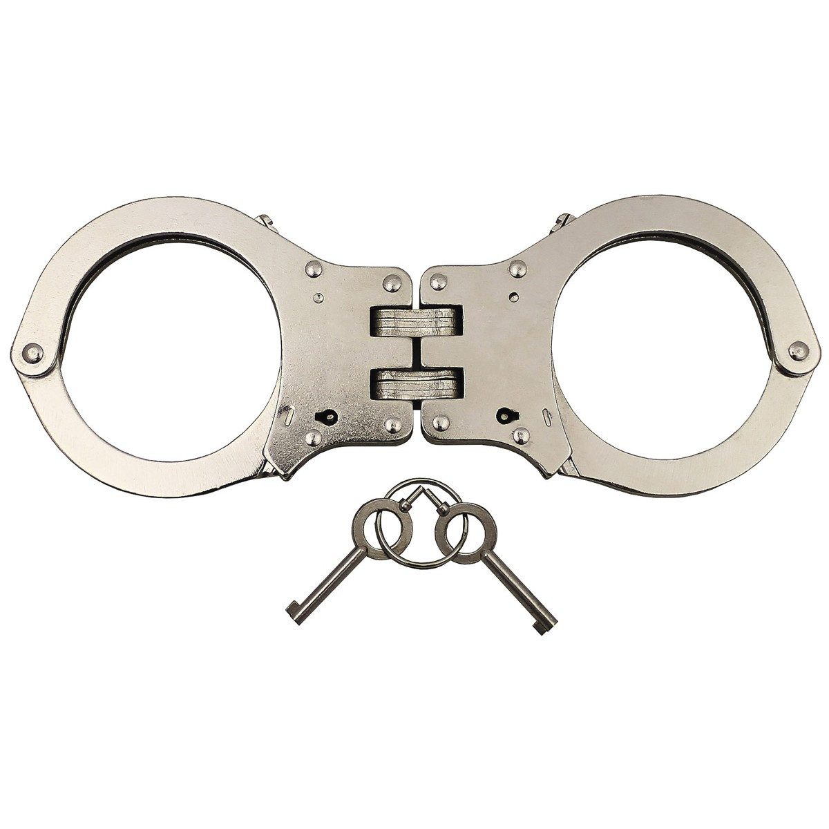 MFH Polizei-Kostüm MFH Handschellen, mit Gelenk, stabile Ausführg., 2 Schlüssel, Double-Lock