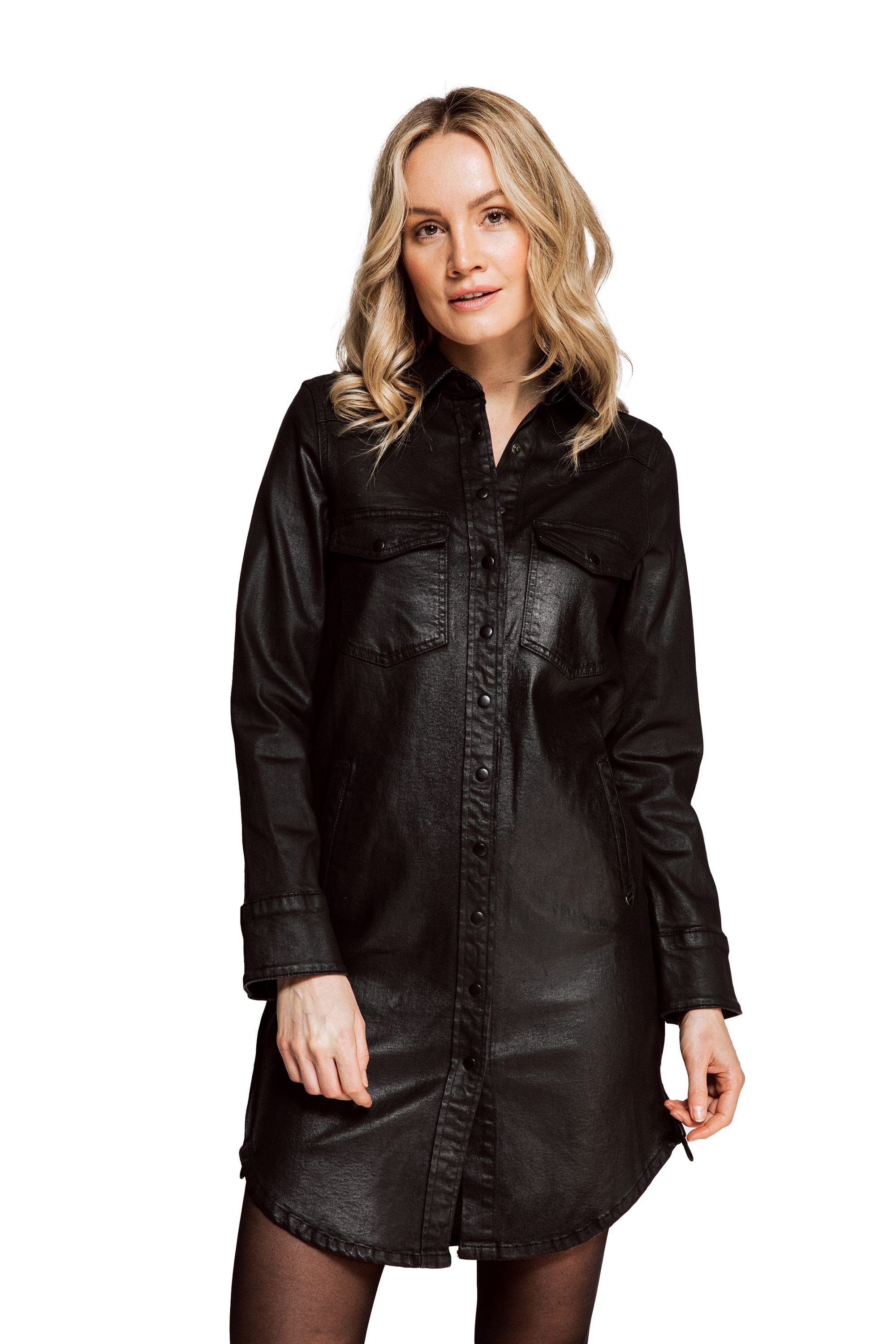 Zhrill Shirtkleid Jeanskleid TYRANA Schwarz (0-tlg) günstig online kaufen
