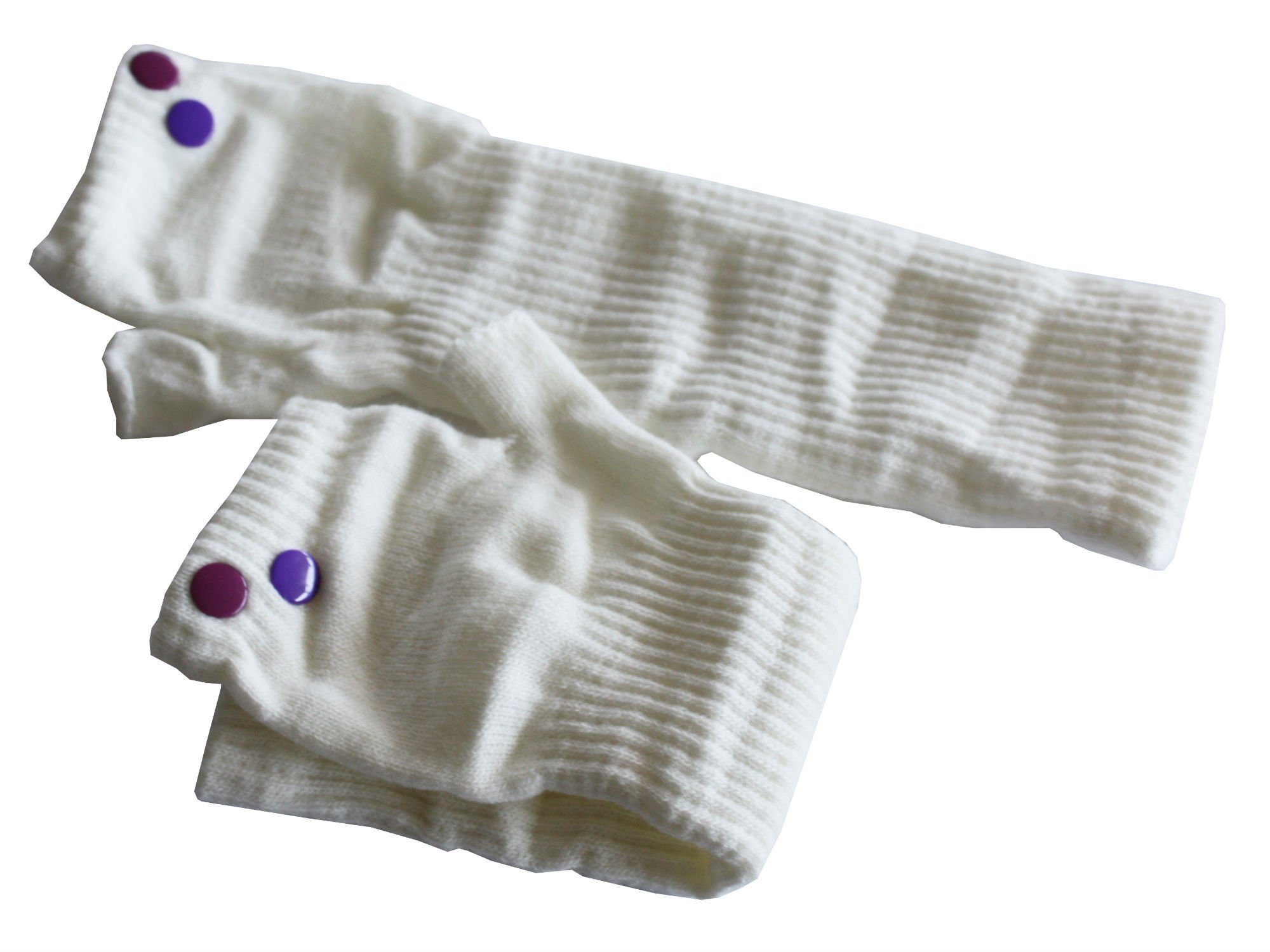 Fingerlos mit dunkle Nieten design Lila Creme Nieten Farbwahl Strickhandschuhe bunten