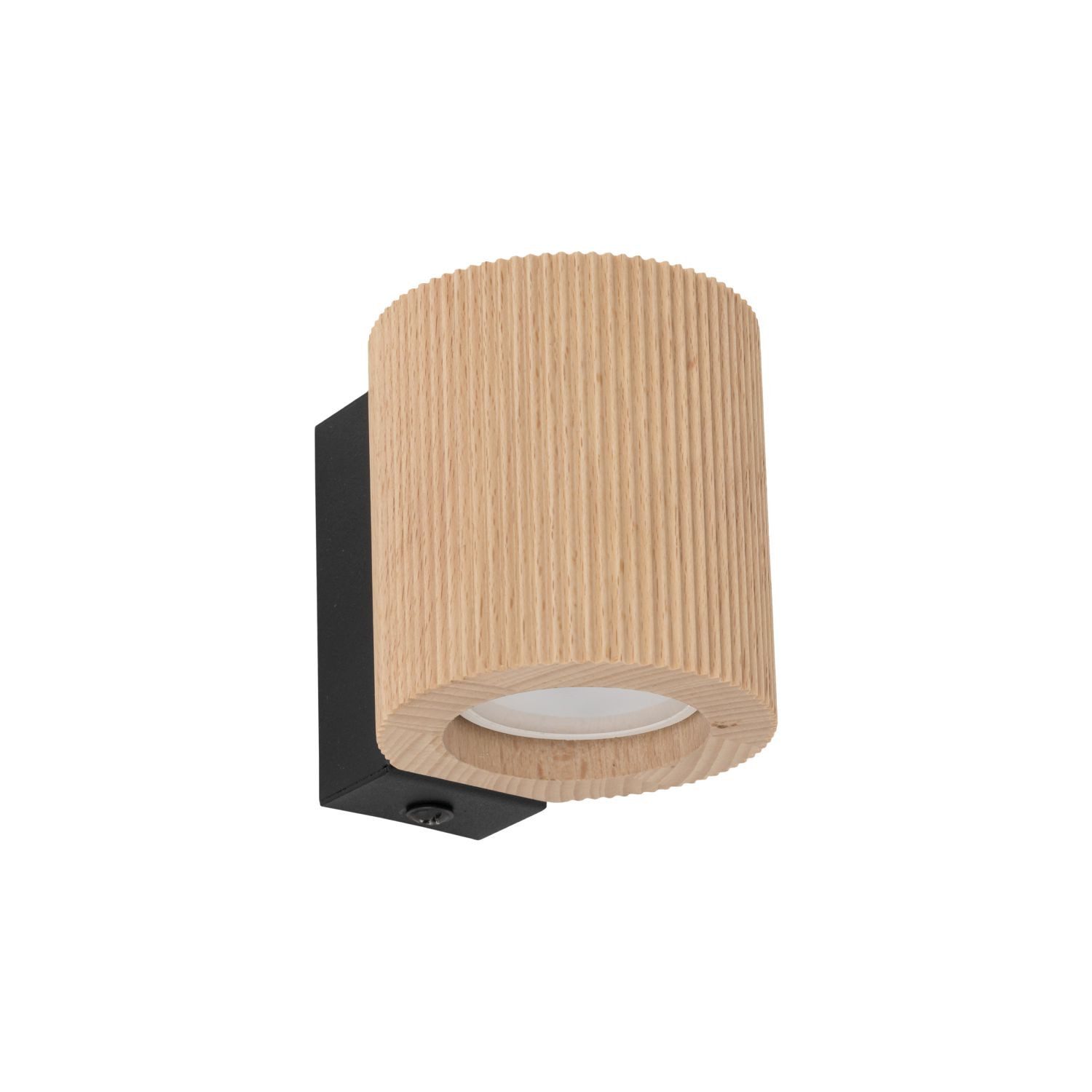 Licht-Erlebnisse Wandleuchte COLIN, ohne Leuchtmittel, Metall Holz GU10 8.5 cm hoch Schwarz Buche Modern Downlight