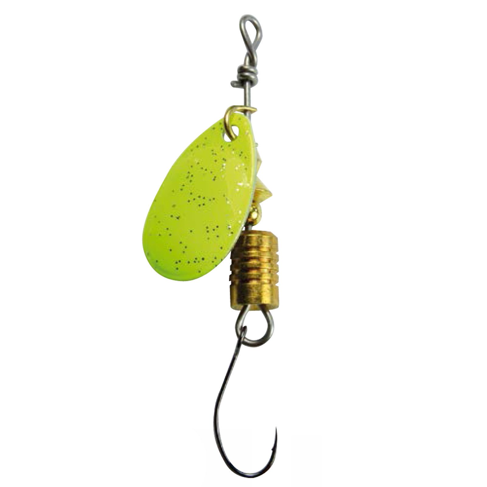 Behr Kunstköder, Behr Single Spin Forellenspinner mit Einzelhaken Chartreuse-Glitter