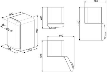 Smeg Kühlschrank FAB10HRPG5, 97 cm hoch, 54,5 cm breit