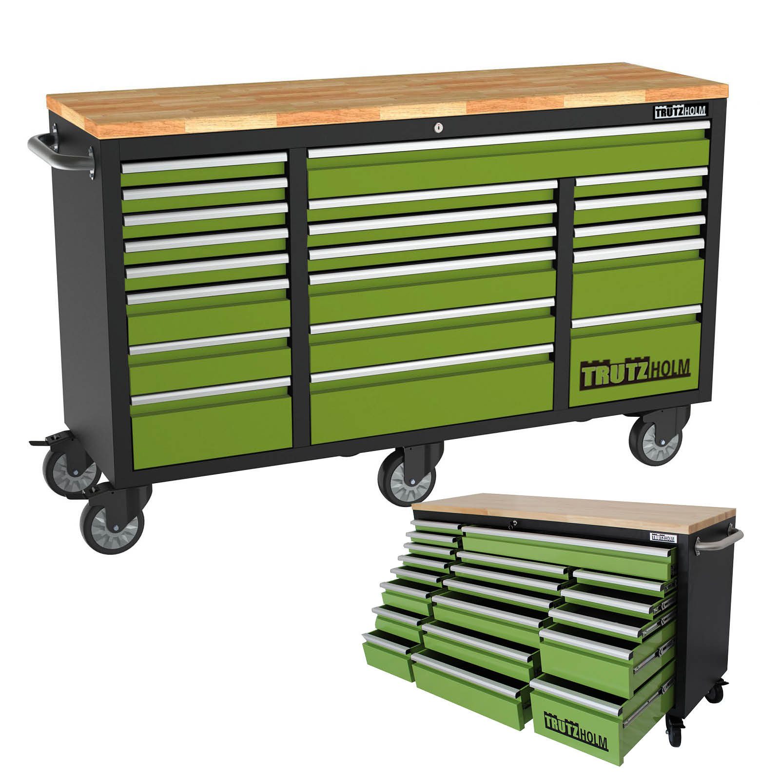 TRUTZHOLM Werkstattwagen Werkstattwagen Deluxe XXL unbestückt 161x92,5 cm 20 Schubladen, DELUXE mit 20 Schubladen, max. Traglast:750 kg, (Artikel, 1-tlg), versehen