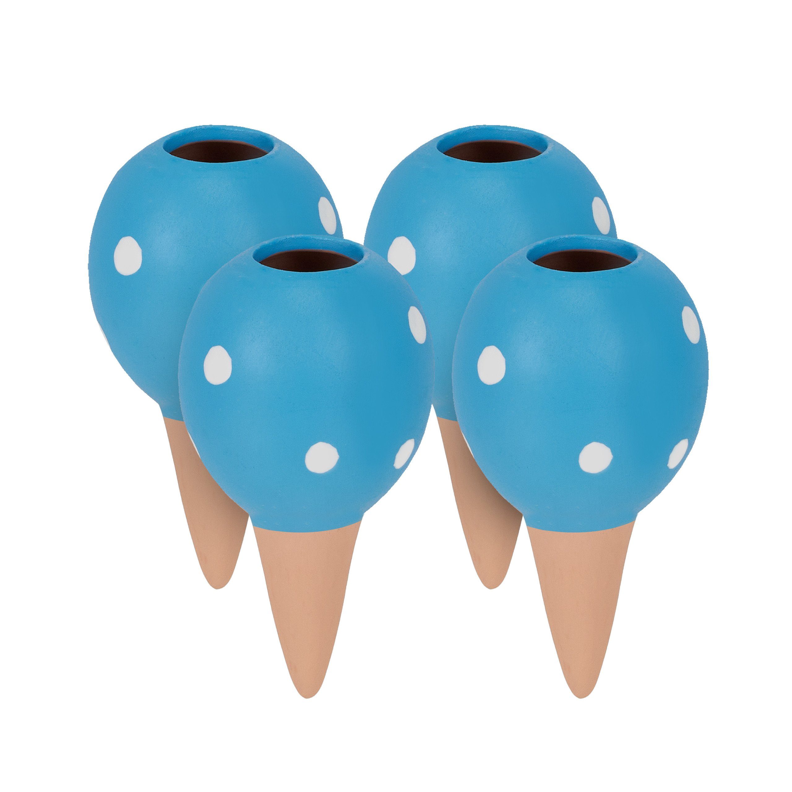 relaxdays Bewässerungssystem Blaue Tonkegel im 4er Set, (4-tlg)
