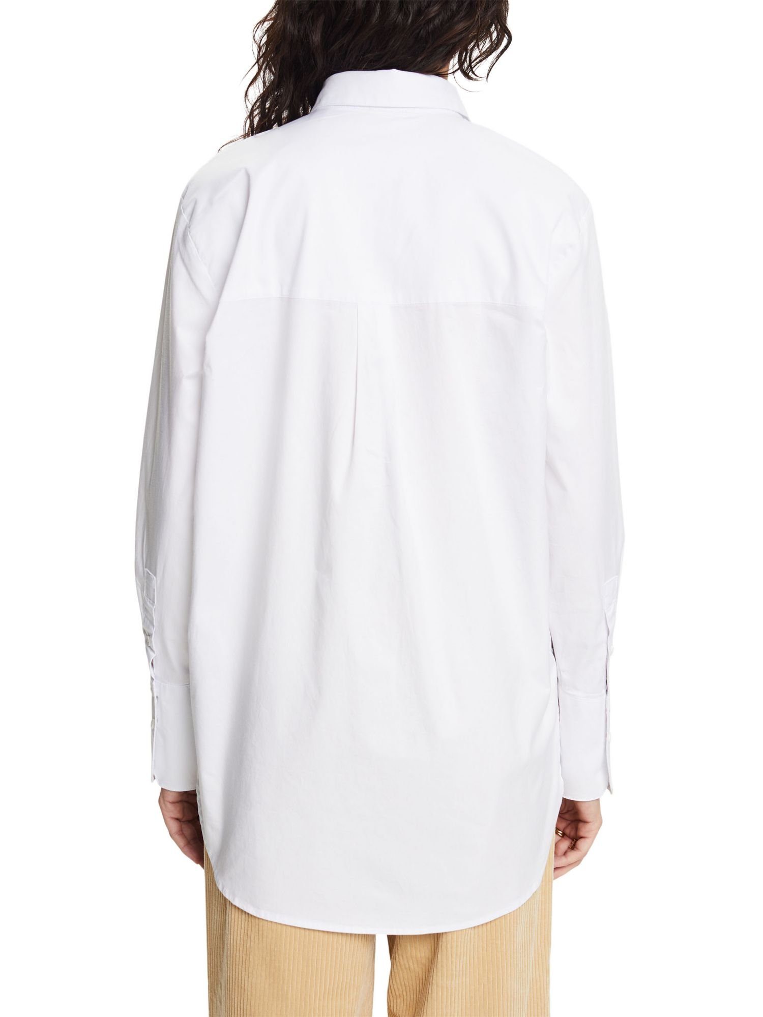 lockerer WHITE Hemdbluse Langarmbluse Esprit Passform in