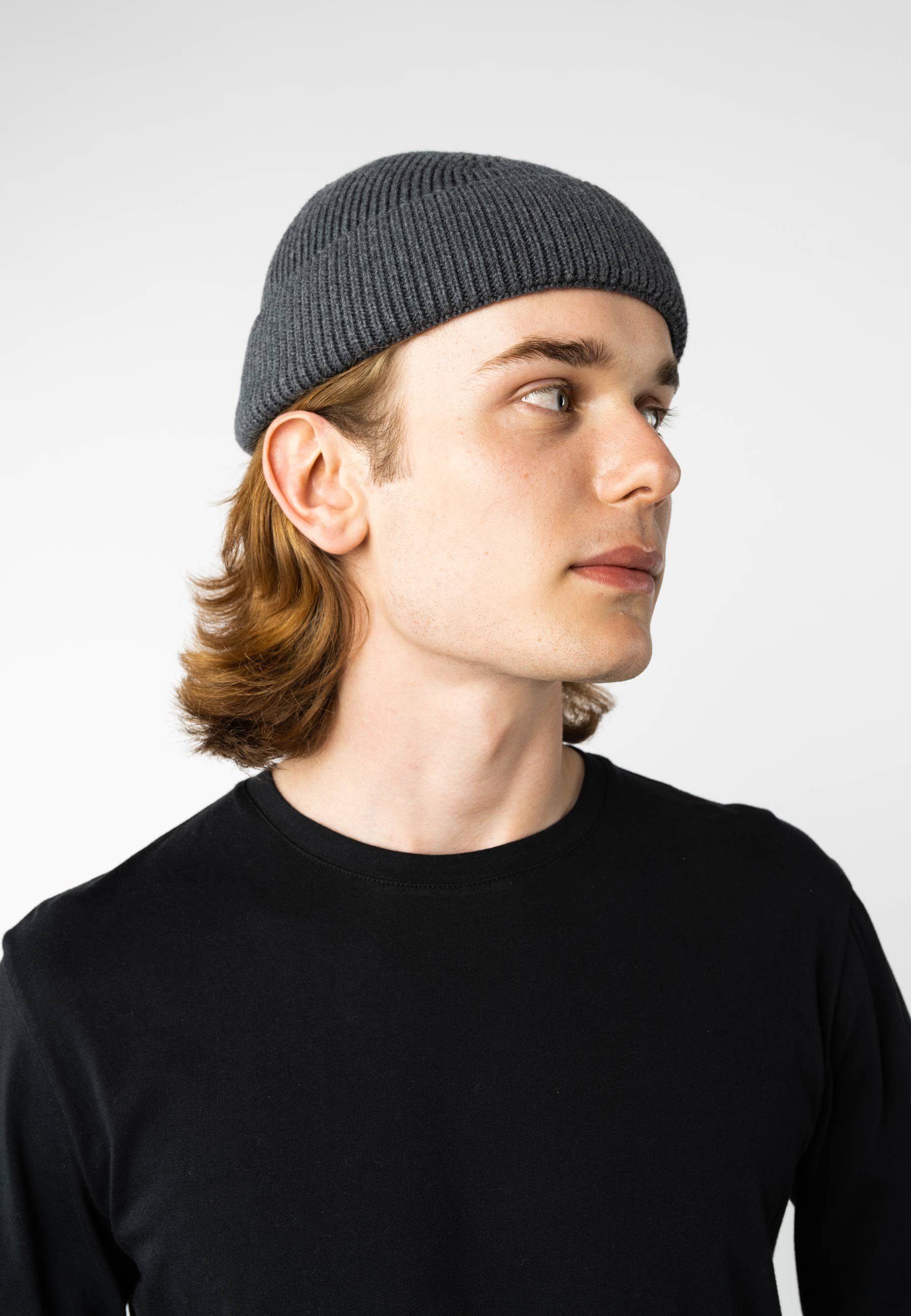 MELA Strickmütze Kurze Rippstrick Mütze Style RAFI