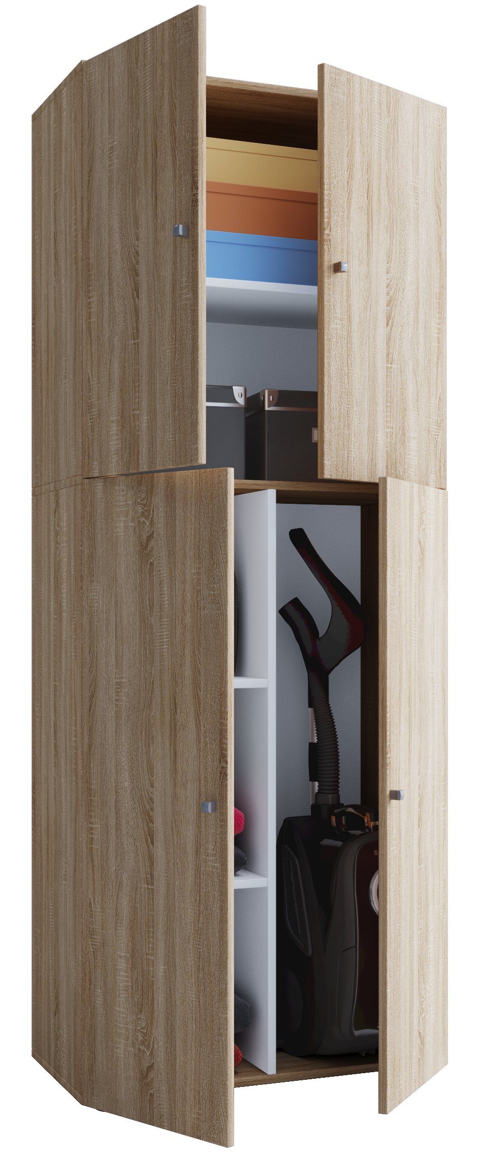 VCM Mehrzweckschrank Holz Besenschrank Staubsauger Putzschrank günstig online kaufen