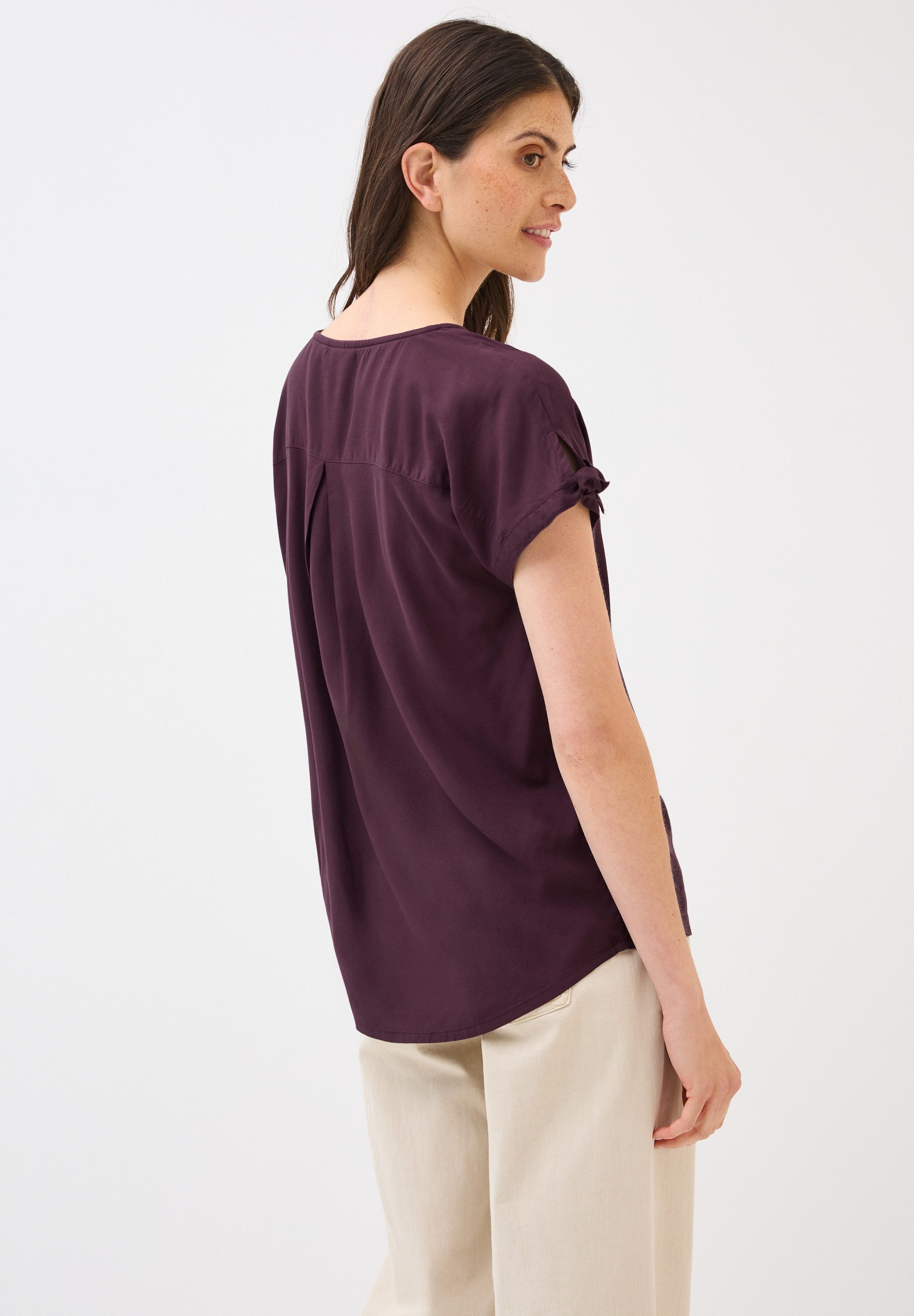 CECIL T-Shirt Blusenshirt mit gerundetem V-Ausschnitt günstig online kaufen