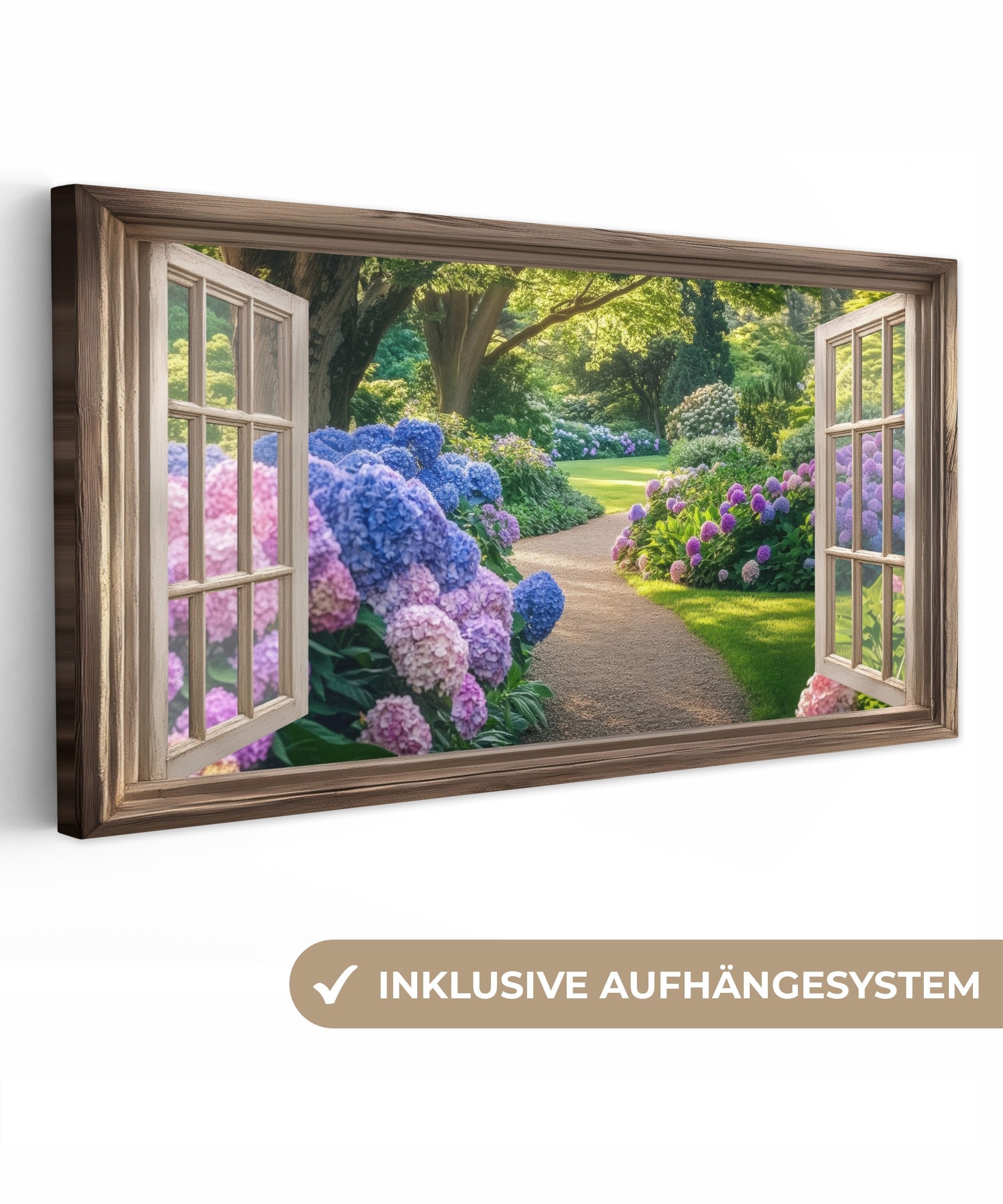 OneMillionCanvasses® Leinwandbild Panorama Aussicht - Garten günstig online kaufen