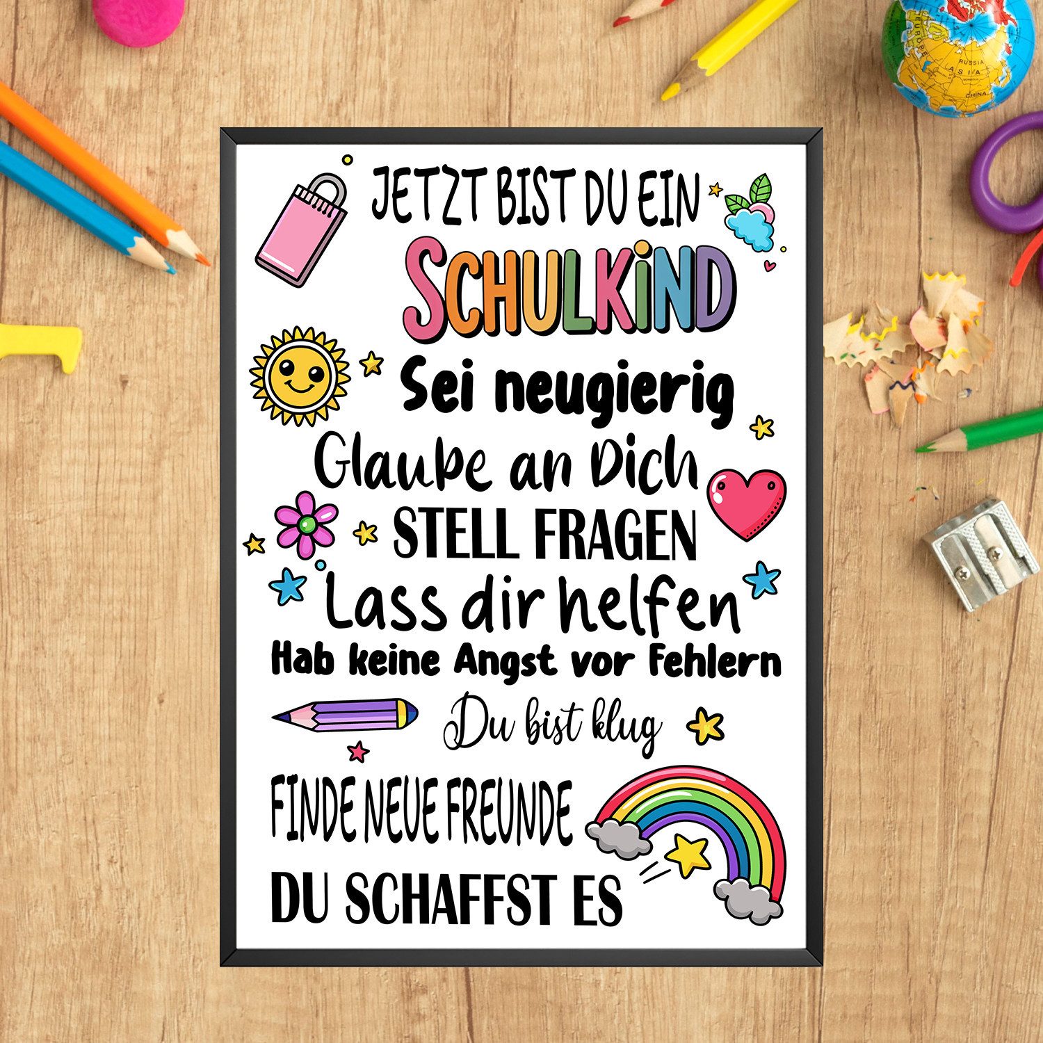 Tigerlino Poster Glückwunschkarte Schulkind Karte Einschulung günstig online kaufen