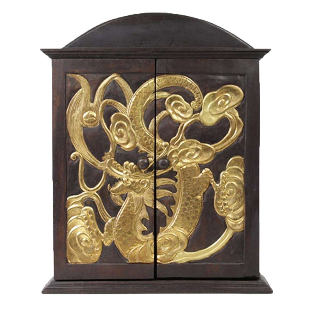 Oriental Galerie Hängeschrank Hängeschrank Drache 65 cm Braun Gold (1-St) Flurschrank, Medizinschrank, Schlüsselablage, Dielenschrank zum hängen