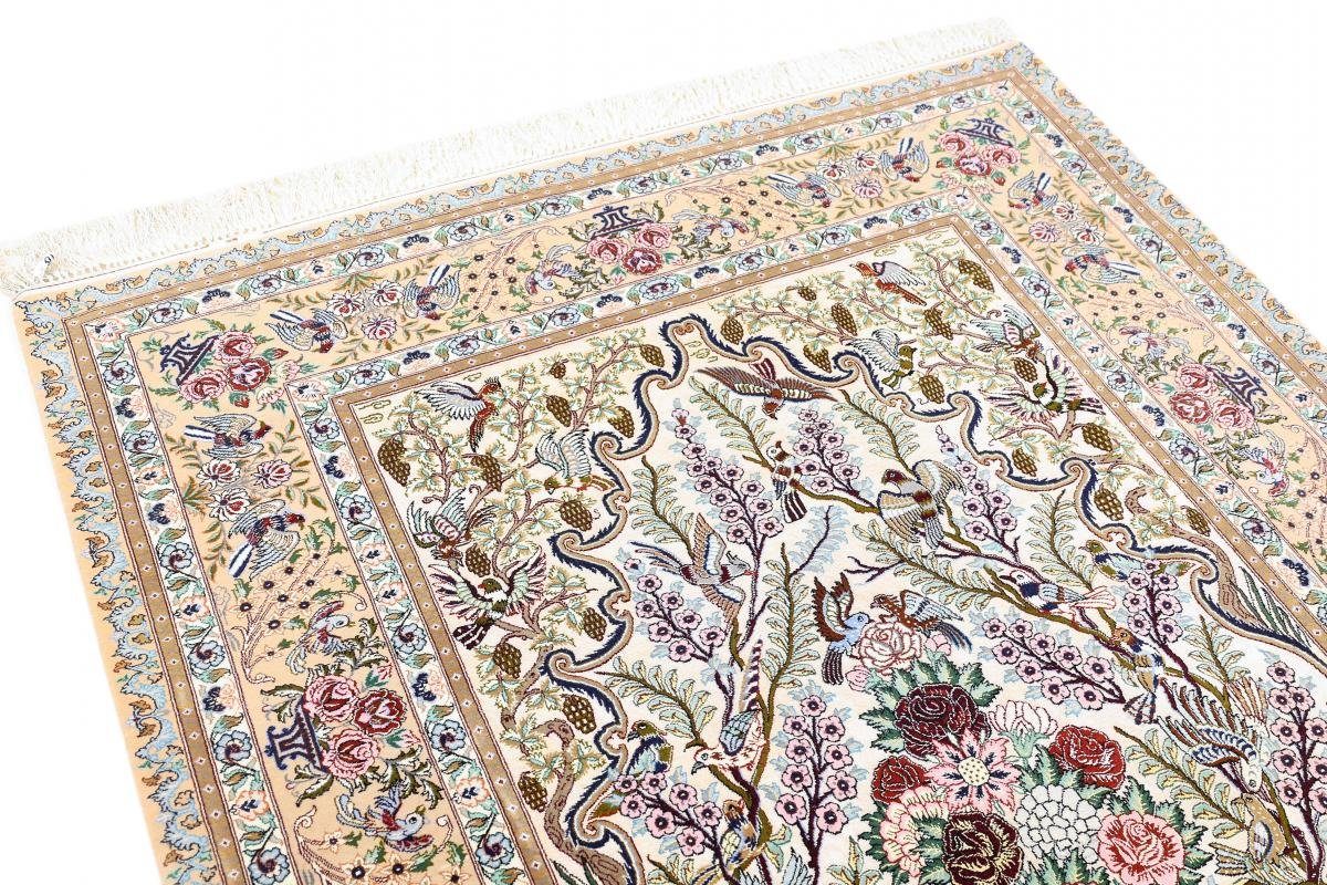 138x200 Seidenkette rechteckig, Trading, 6 mm Nain Höhe: Orientteppich Orientteppich, Handgeknüpfter Isfahan