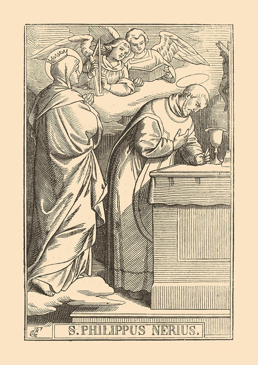 BillerAntik Kunstdruck Der heilige Philippus Nerius Philipp Neri Holzstich Sankt A4 1037, (1 St)