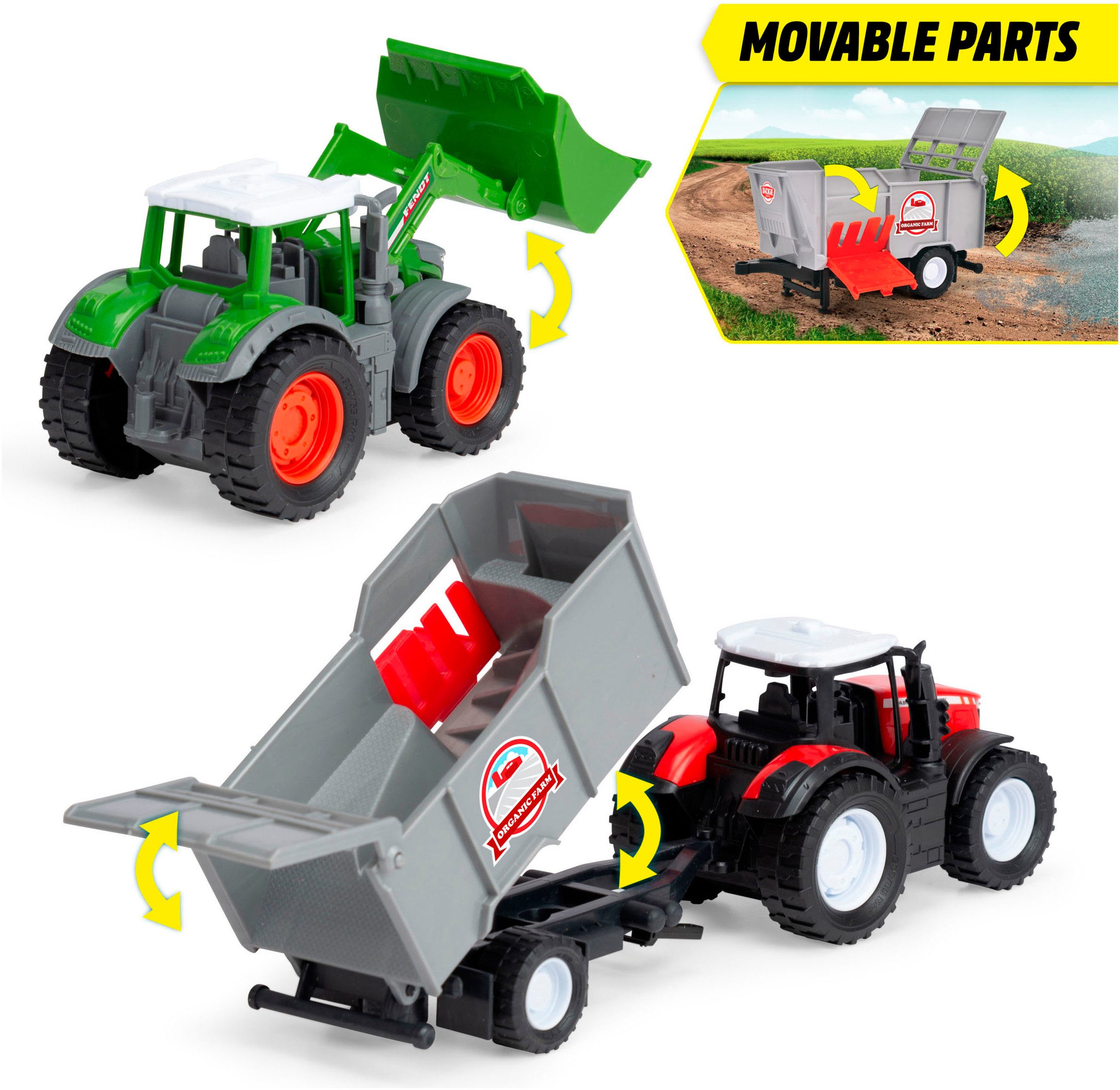 Dickie Toys Spielzeug-Traktor Farm Set, (Set, 3-tlg)