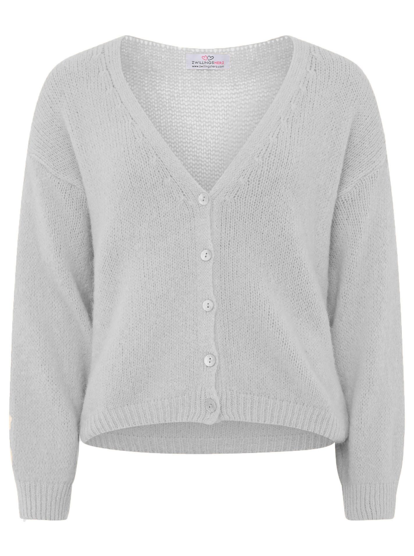 Zwillingsherz Strickjacke "Uni" One Size, Langarm, günstig online kaufen
