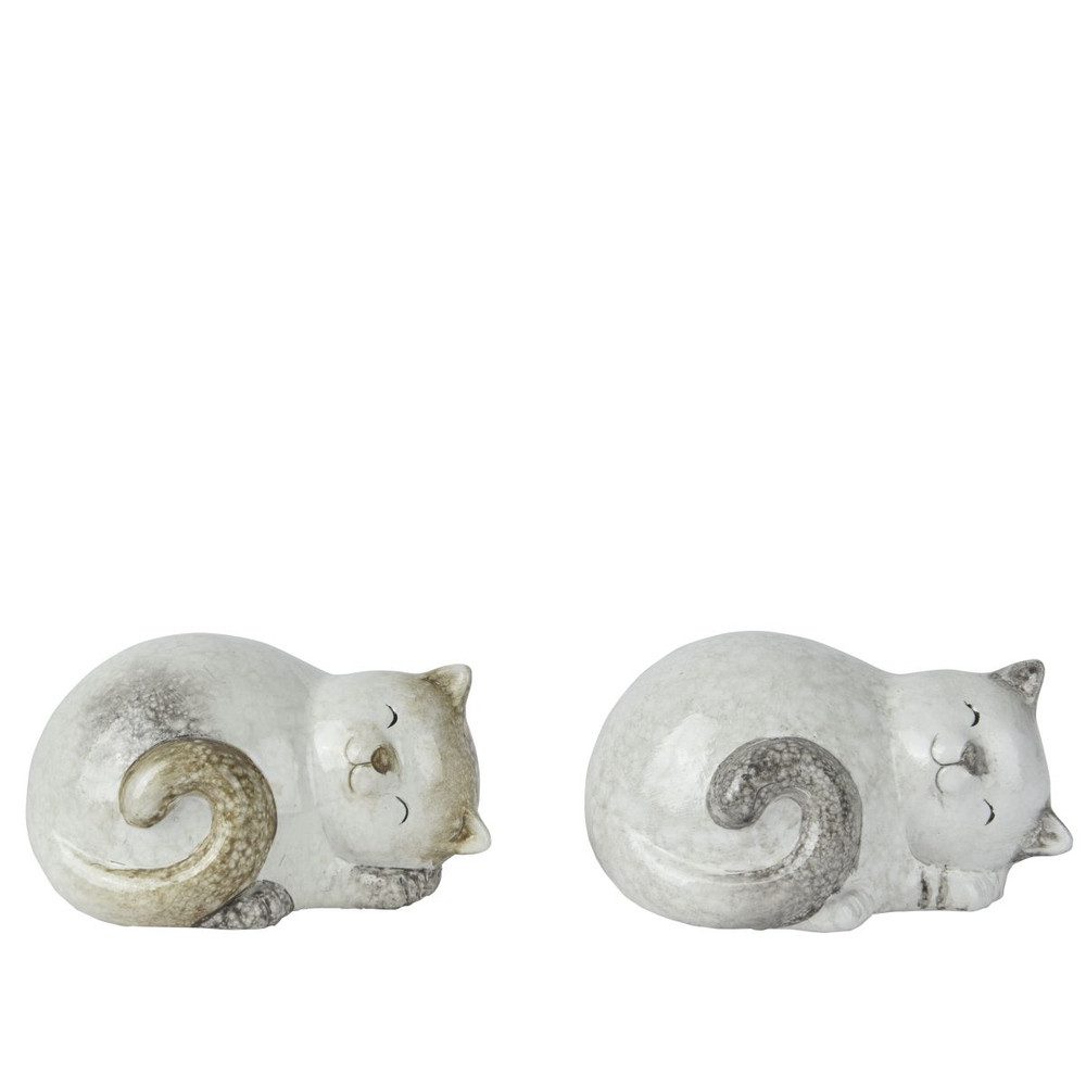 Dekofigur Katze - liegend - aus Terrakotta - ca. 11 x 8 x 9 cm - 1 Stück