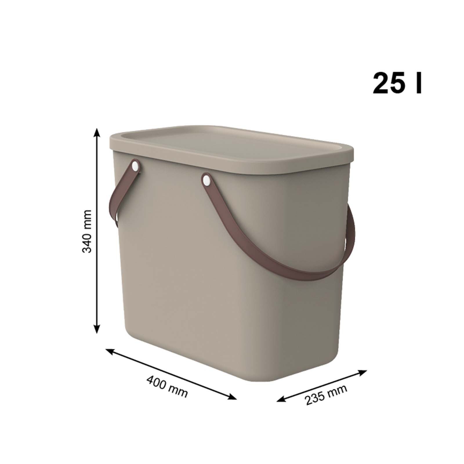 rotho Aufbewahrungsbox "ALBULA" mit Henkel, 25 l, cappuccino – Bild 3 von 4