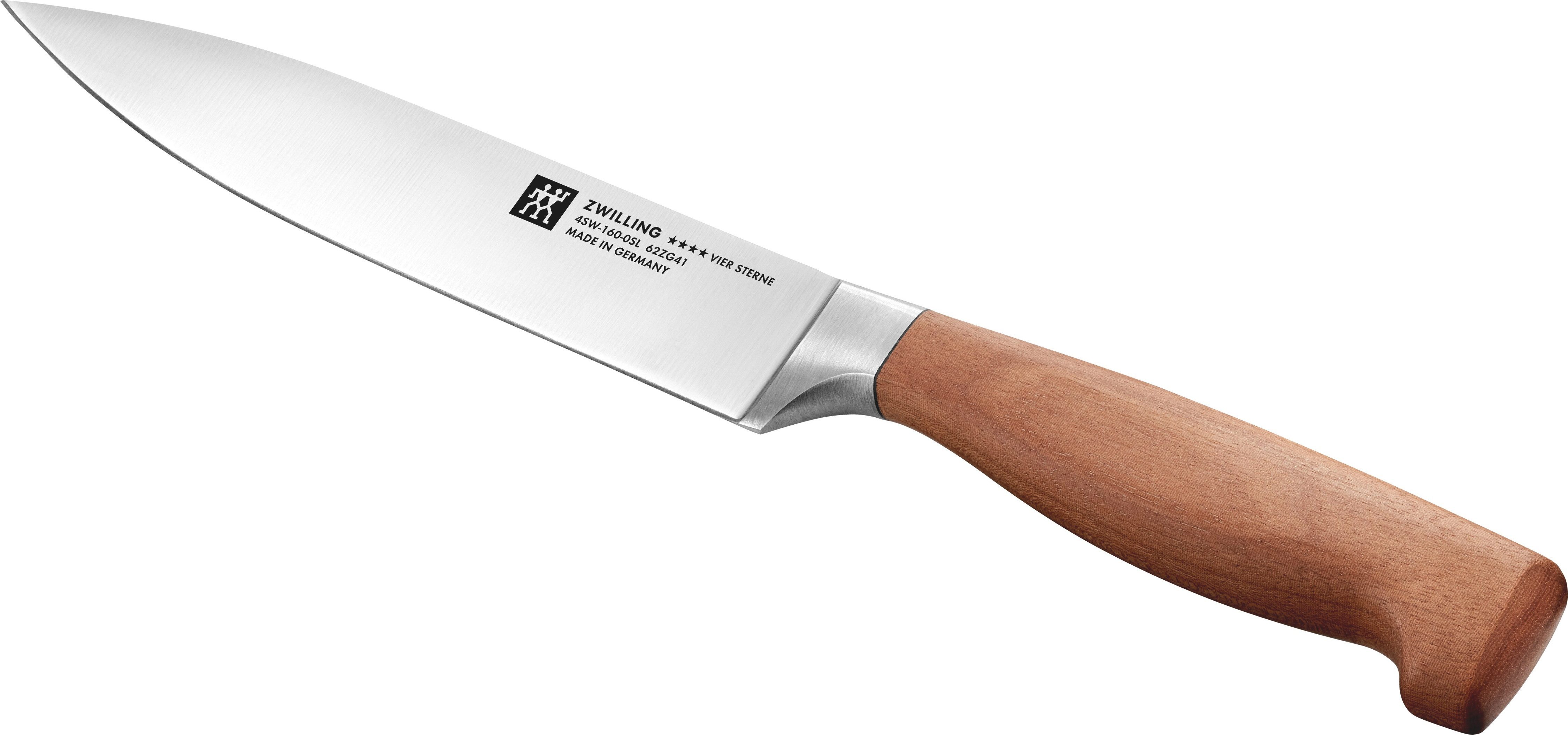 Zwilling Kochmesser **** VIER STERNE Wood, Made in Germany, Eigehärtete Klinge, FSC-Zertifizitiertes Holz