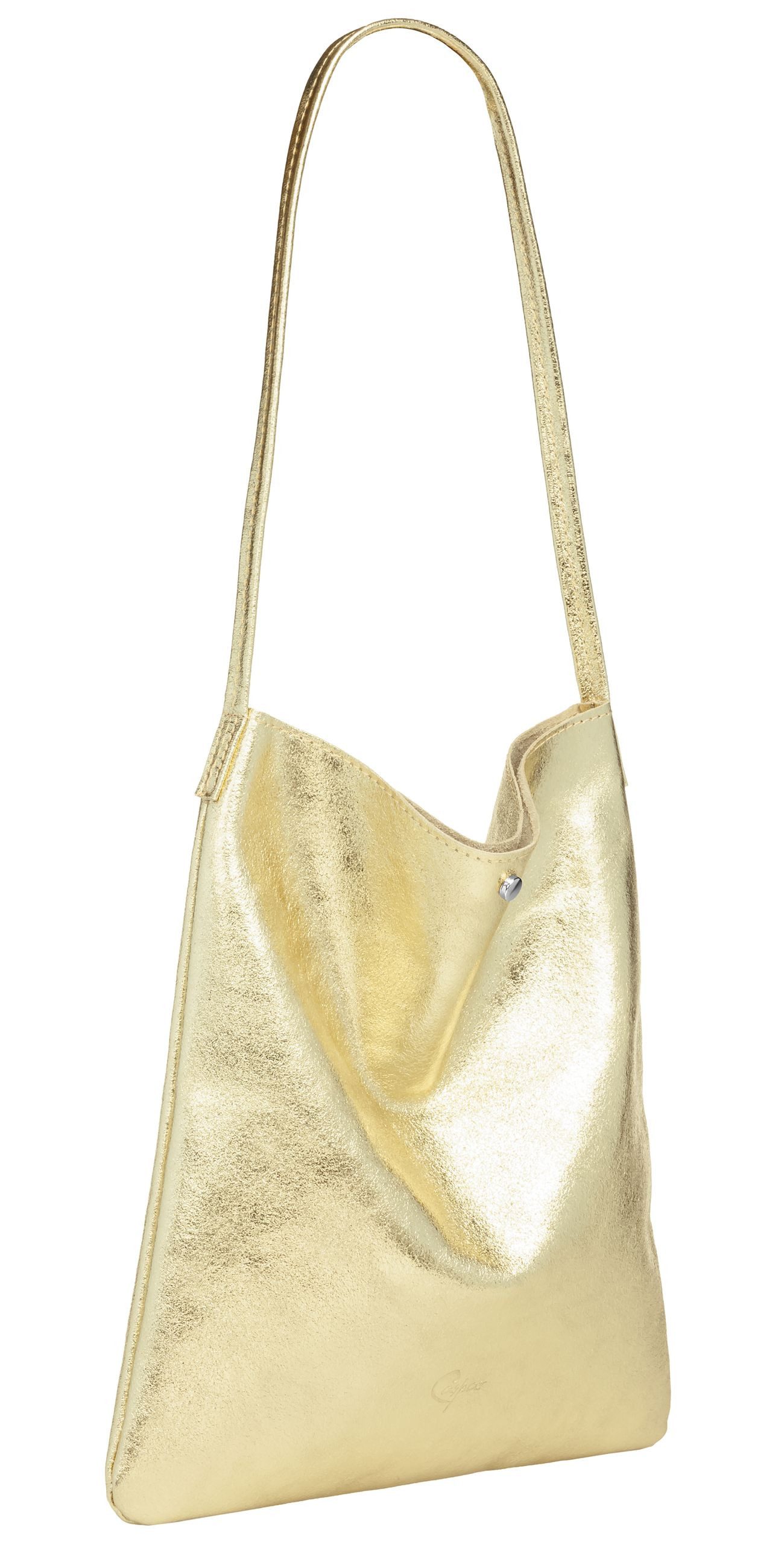 Caspar Schultertasche Mittelgroßer Leder Shopper Damen Tasche - CLASSIC LINE - Modell No.822, Casual, leicht & unempfindlich - 100% Echtleder - Handmade in Italy