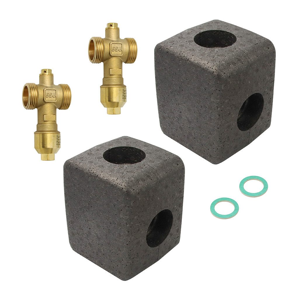 LK Armatur Absperrventil 2 x Sicherheitsventil und Isolierung G 1"/DN25 LK 556 Set