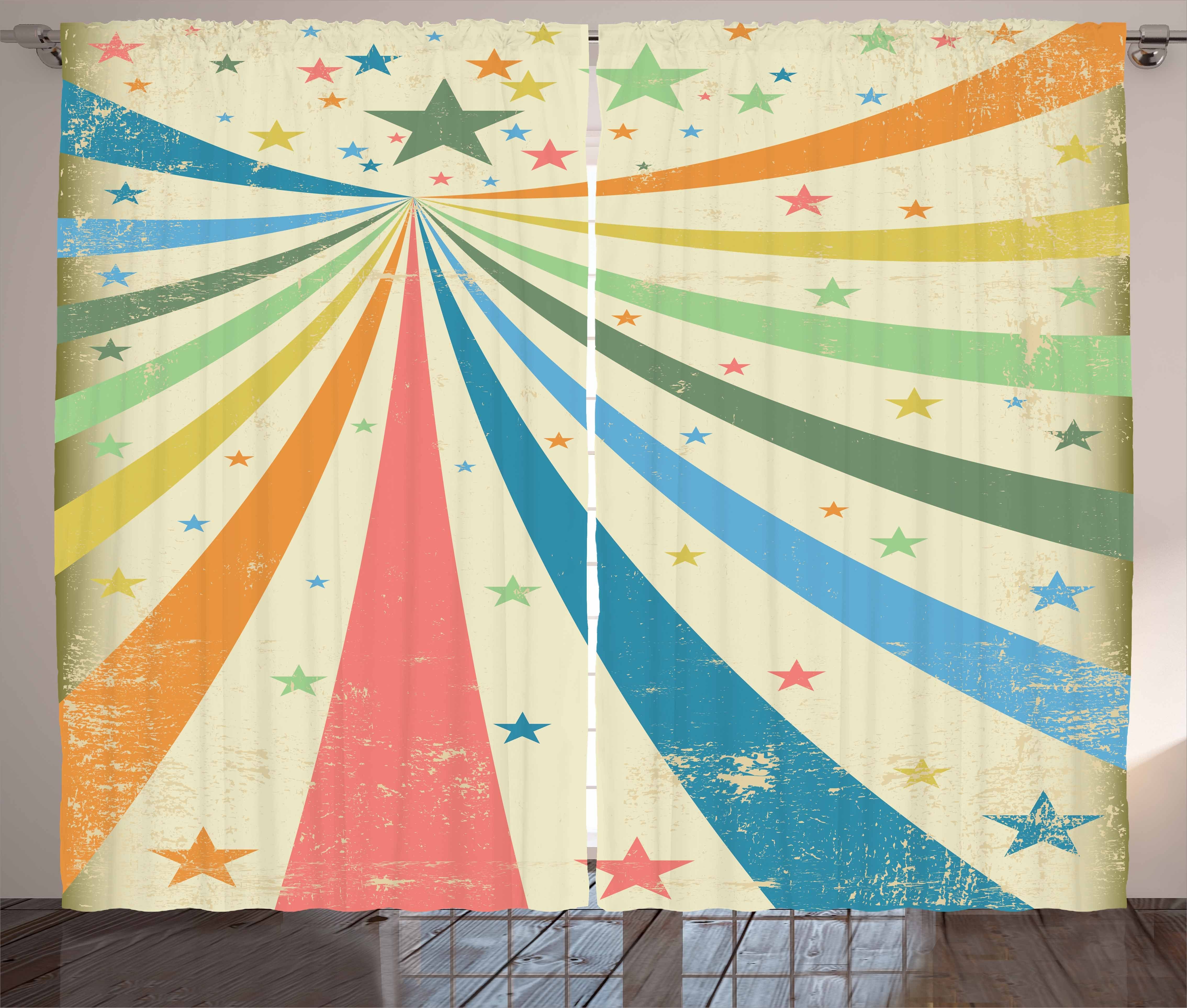 mit Regenbogen-Hintergrund-Kunst Haken, Gardine und Zirkus Vorhang Schlafzimmer Schlaufen Abakuhaus, Kräuselband