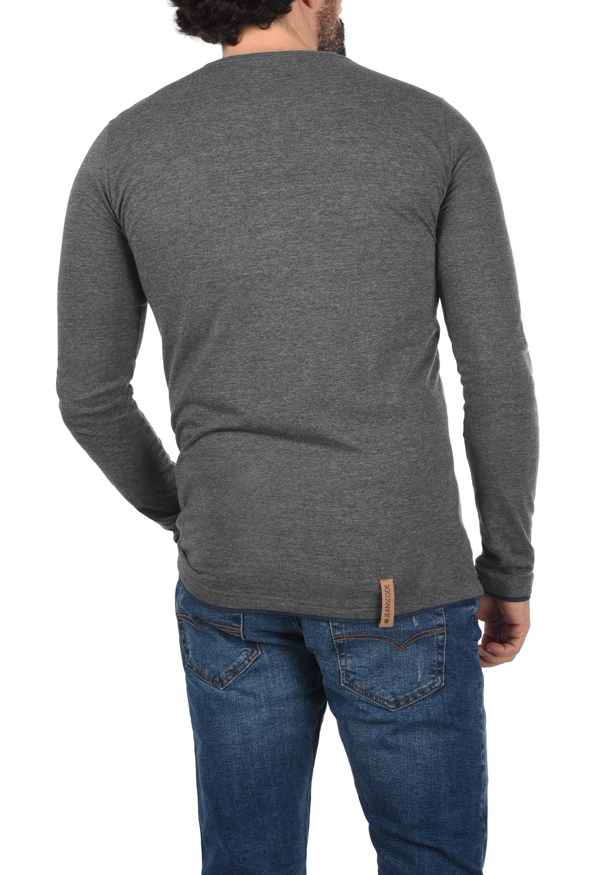 Indicode Rundhalsshirt IDGifford Longsleeve mit Knopfleiste