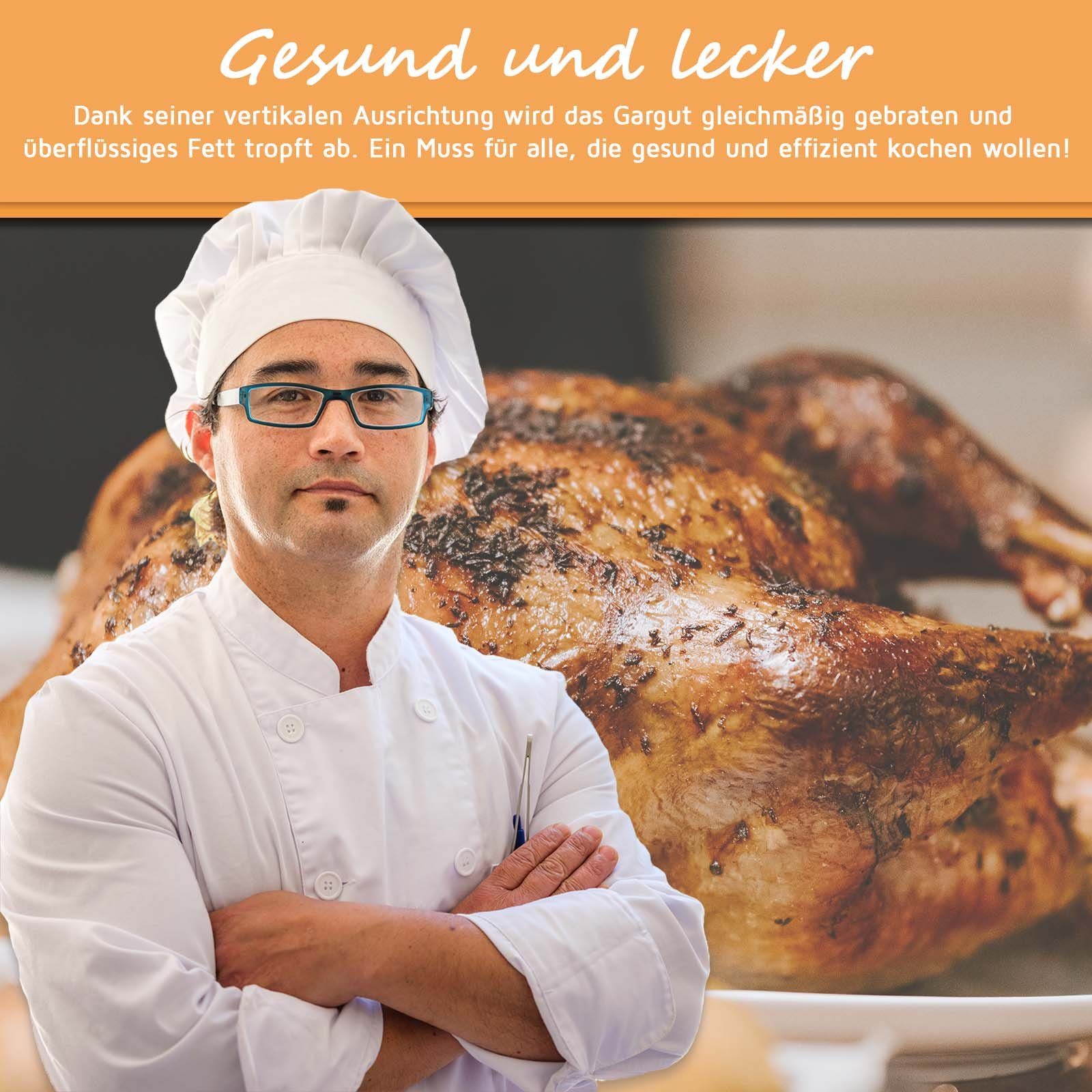 LIVOO Dönergrill LIVOO Dönergrill elektrisch Grill Döner Hähnchengrill mit Drehspieß, 1500,00 W, gleichmäßige Wärmeverteilung, vertikal