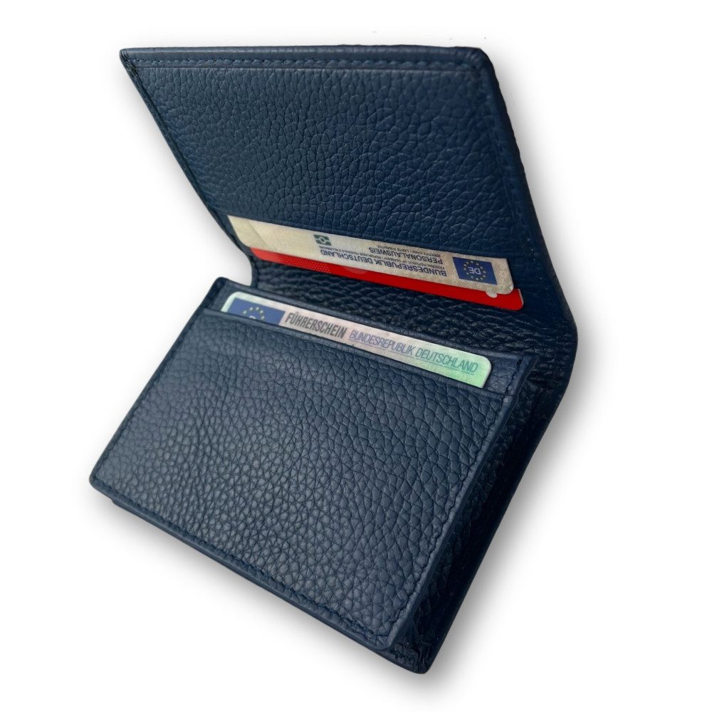 Fomax Kartenetui für EC-Karten oder Visitenkarten, 100% Echtleder, schlichtes Design, für bis zu 20 EC-Karten, Visitenkarten oder Geldscheine