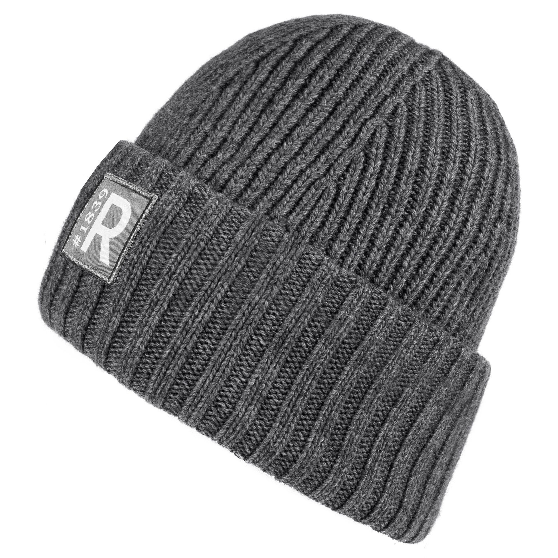 Roeckl Strickmütze URBAN MÜTZE Sportive Rippstrickmütze mit Logopatch