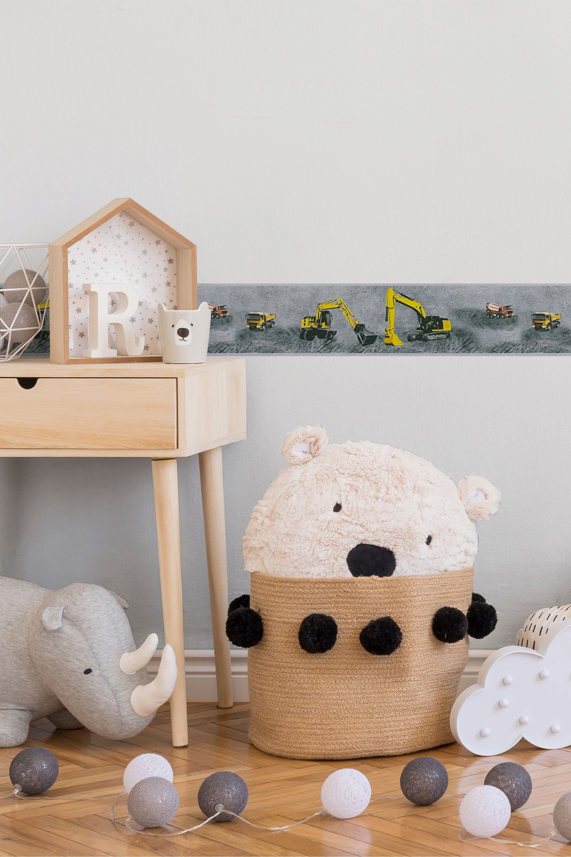 living walls Bordüre Little Stars, glatt, abstrakt, naturalistisch, Motiv, (1 St), Tapete Kinder Borte Kinderzimmer Schlafzimmer modern Flur Design Optik