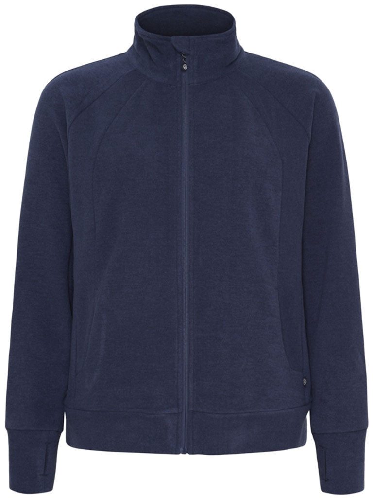 Sea Ranch Fleecejacke Kaisa Damen Fleece-Strickjacke Kaisa in Melange-Optik mit Stehkagen
