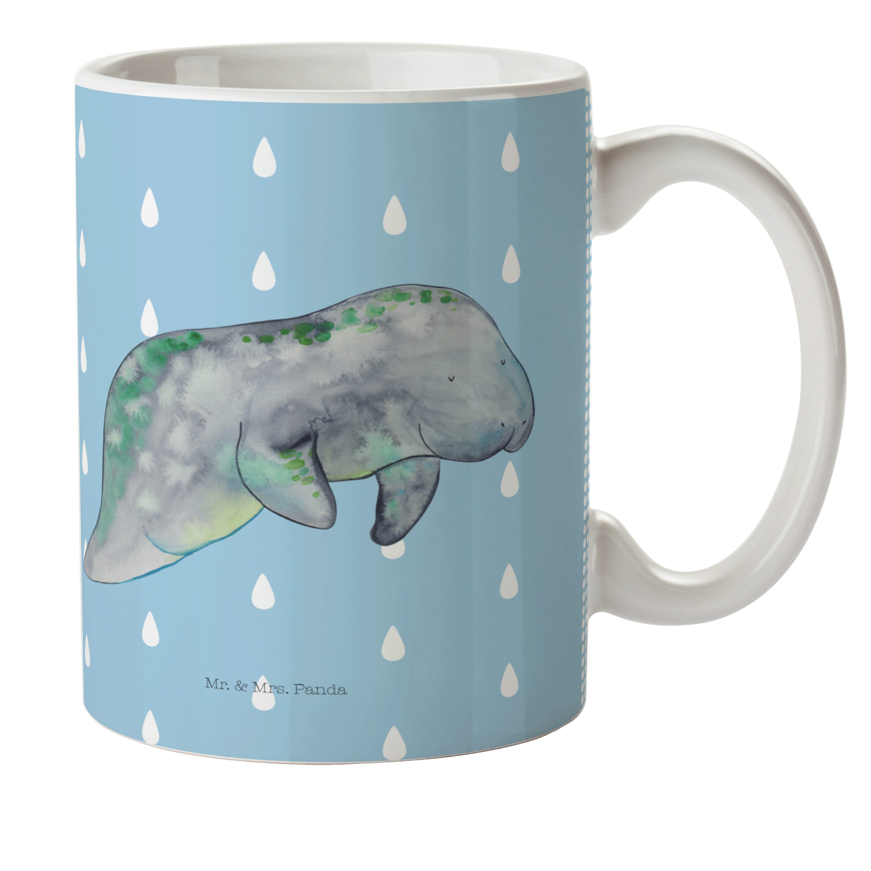 Mr. & Mrs. Essen, Geschenk, Kinderbecher Tasse, Panda Kunststoff - chillt Blau Kin, - Seekuh Pastell Kunststoff