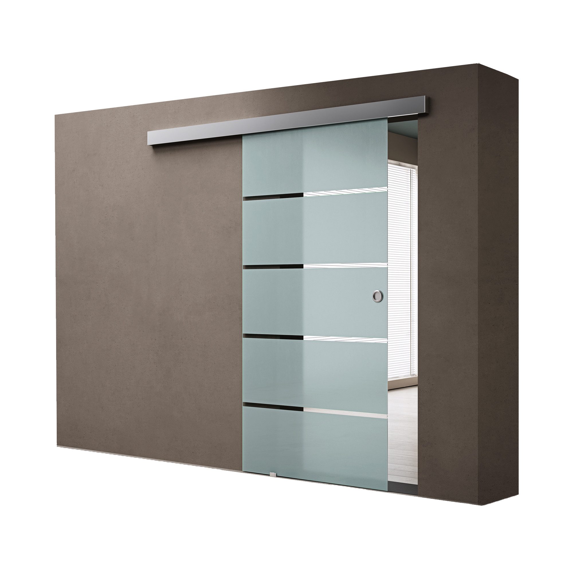 doporro Glasschiebetür komplettset Zimmertür Schwebetüren H:205/215cm 8mm E günstig online kaufen