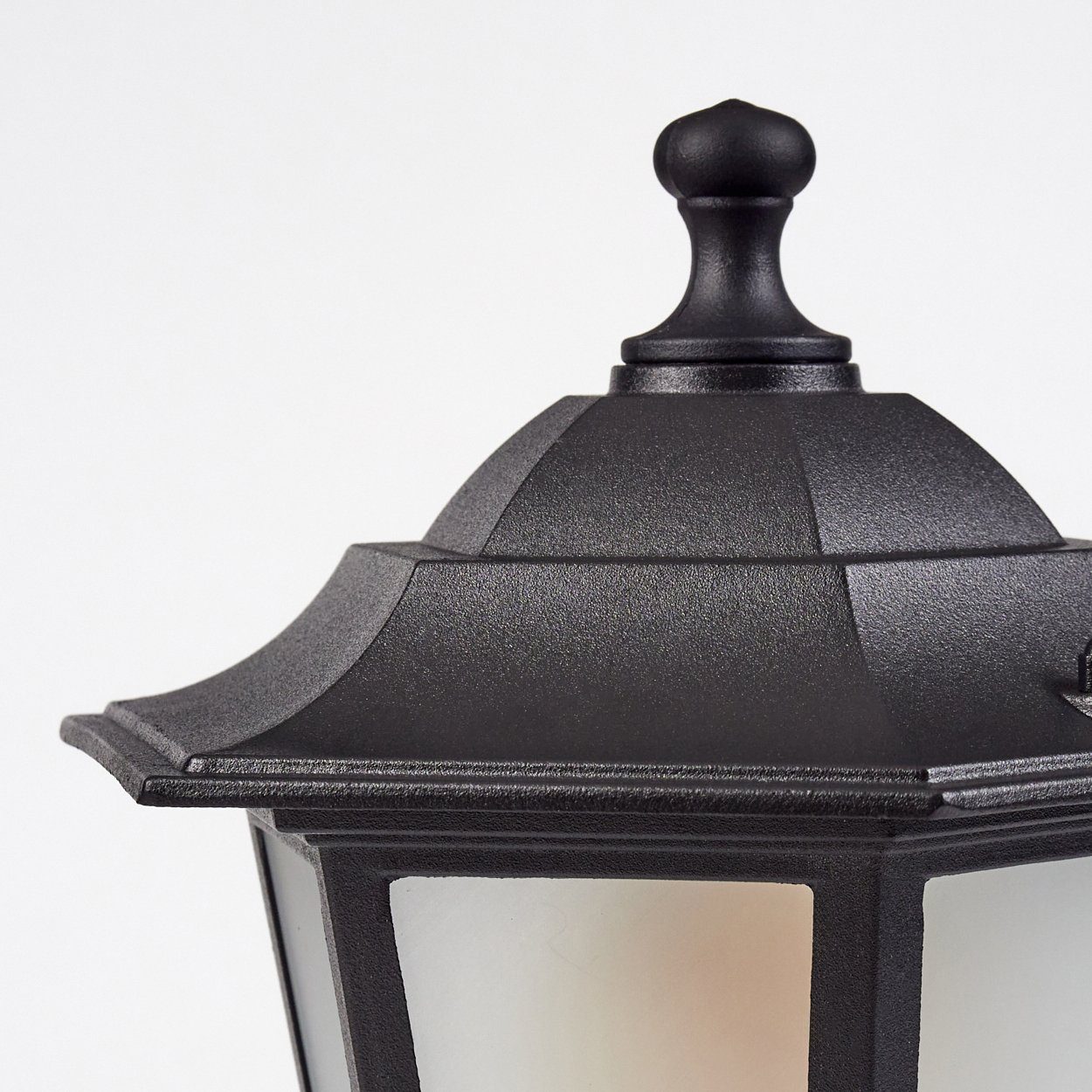 hofstein Pollerleuchte Sockelleuchte aus Metall/Milchglas in Schwarz/Weiß, ohne Leuchtmittel, Wegeleuchte, Gartenlampe, IP44, 1xE27, ohne Leuchtmittel