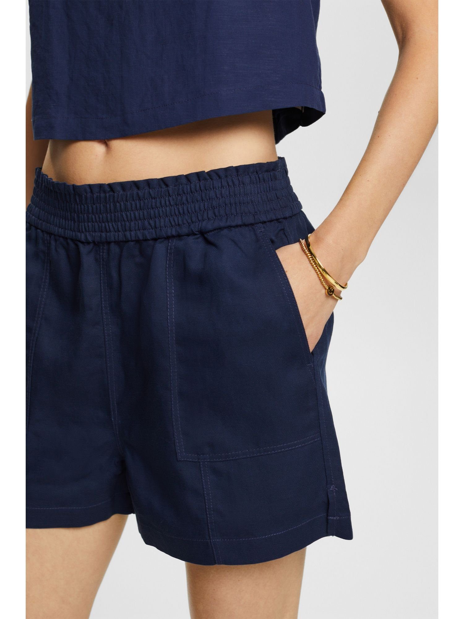 Esprit Collection Shorts Pull-on-Shorts, Leinenmix INK (1-tlg)