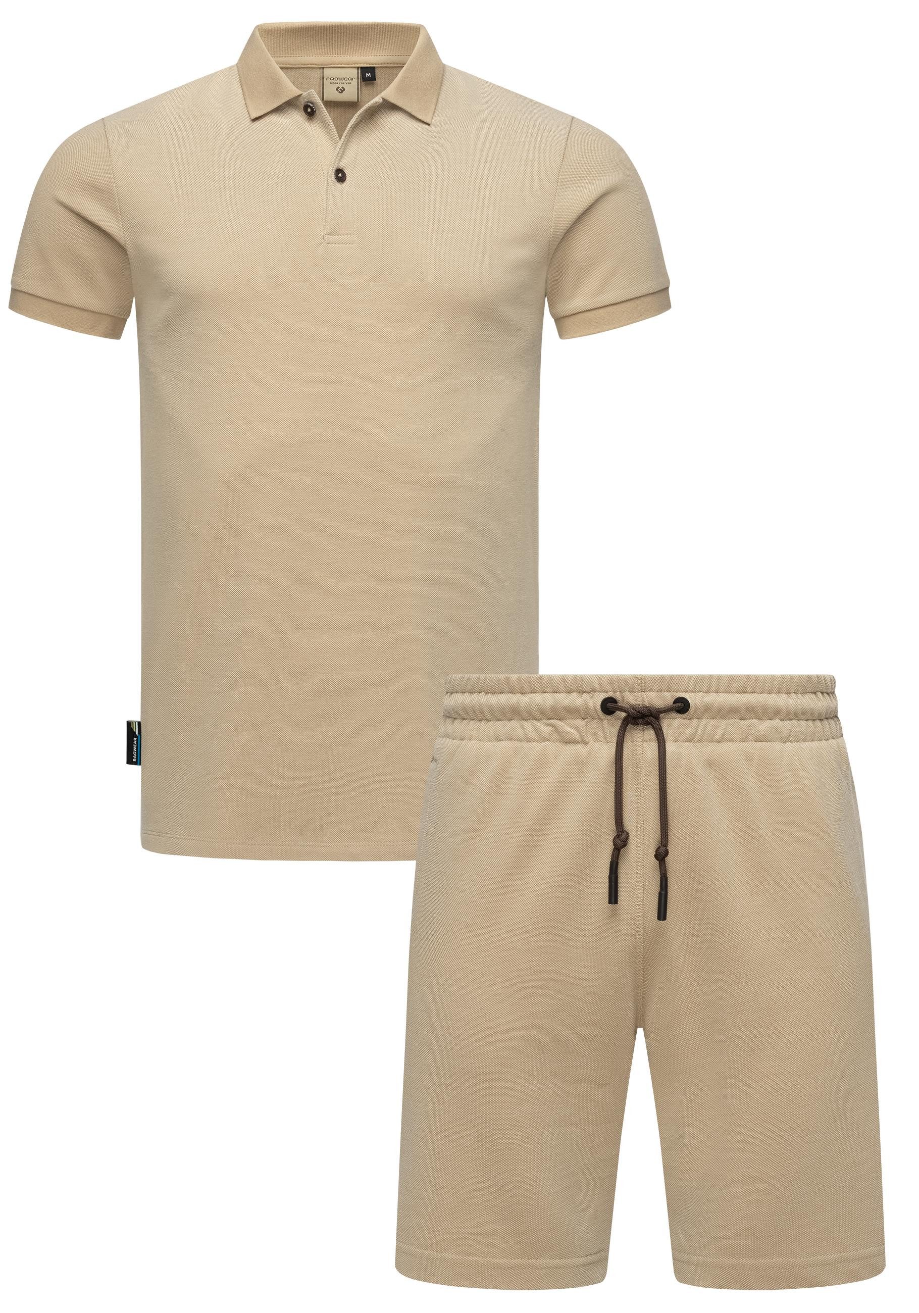 Ragwear Poloshirt Set Porpi (2-tlg) Modisches Herren Set aus Hemd und kurzer Hose