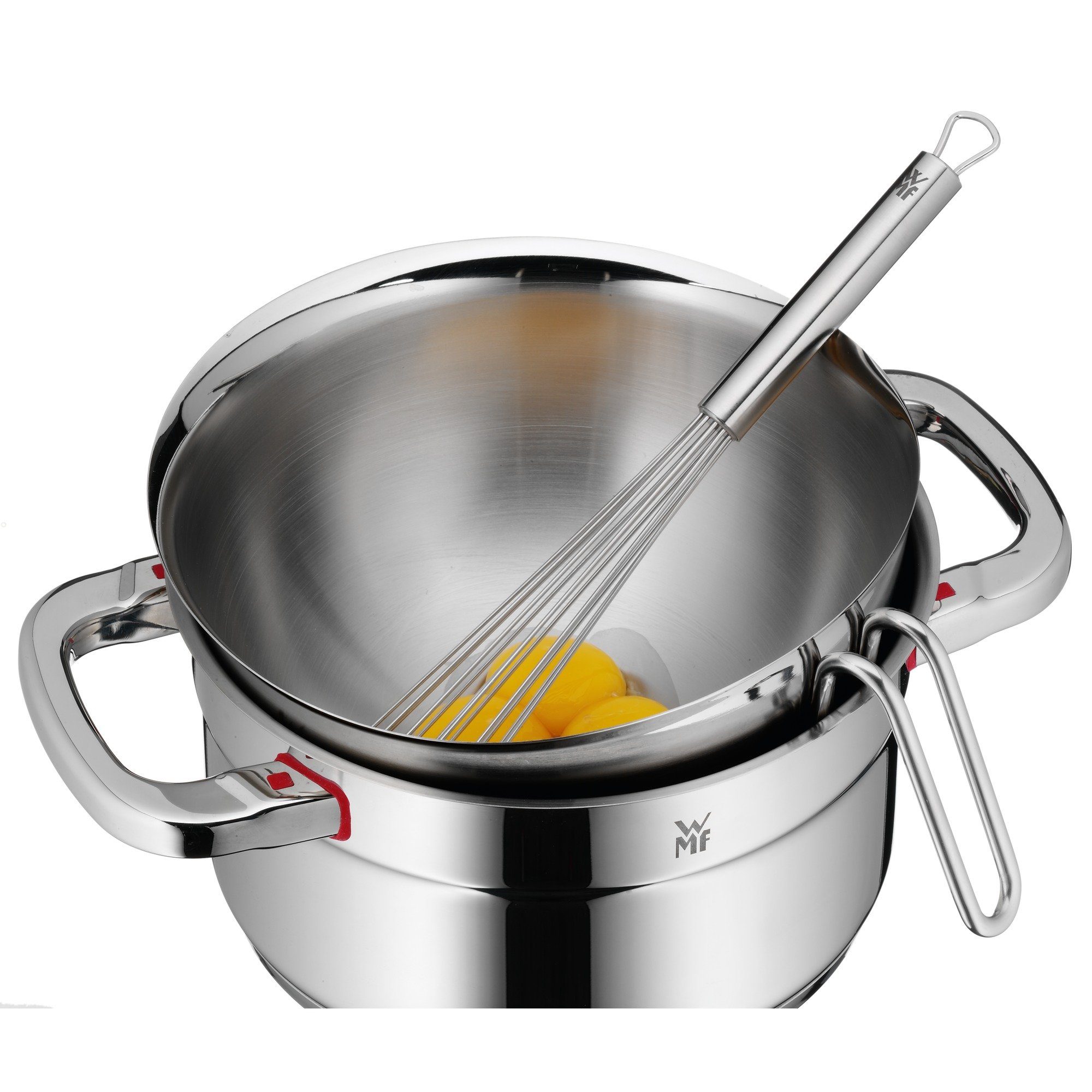 WMF Schüssel Function Bowls Rührschüssel mit Standfuß, 20 cm, Cromargan® Edelstahl rostfrei 18/10, (1x Schüssel mit Mess-Skalierung 20 cm (Höhe 12 cm, Volumen 1,25l), 1-tlg)