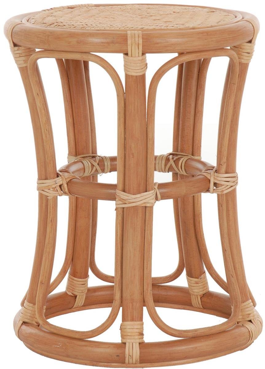Krines Home Sitzhocker Hoher Rattan Hocker Rund Sitzhocker aus echtem Ratta günstig online kaufen